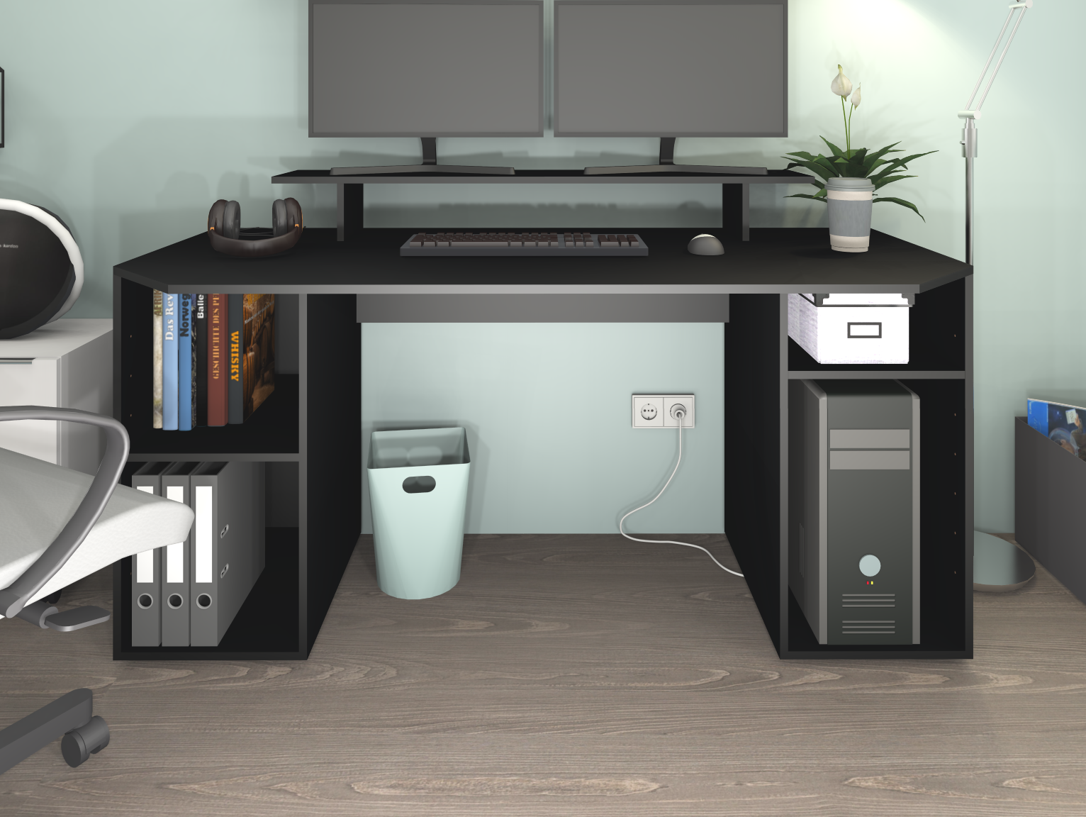 706400350_1 Schreibtisch Schwarz "Tippy" 160 cm
