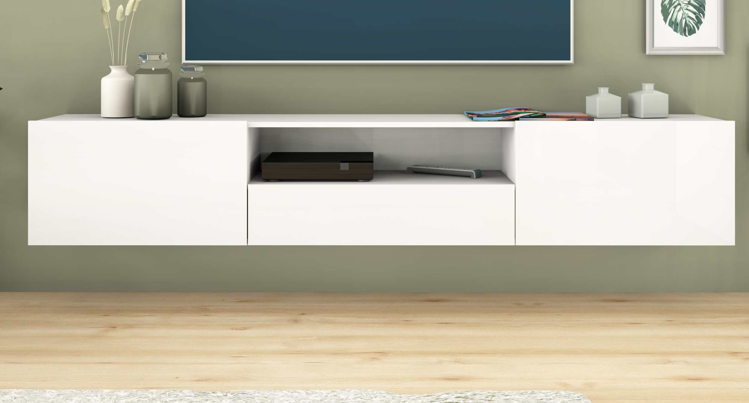 62186860_03 Lowboard Weiß Matt "Sophia" 200 cm