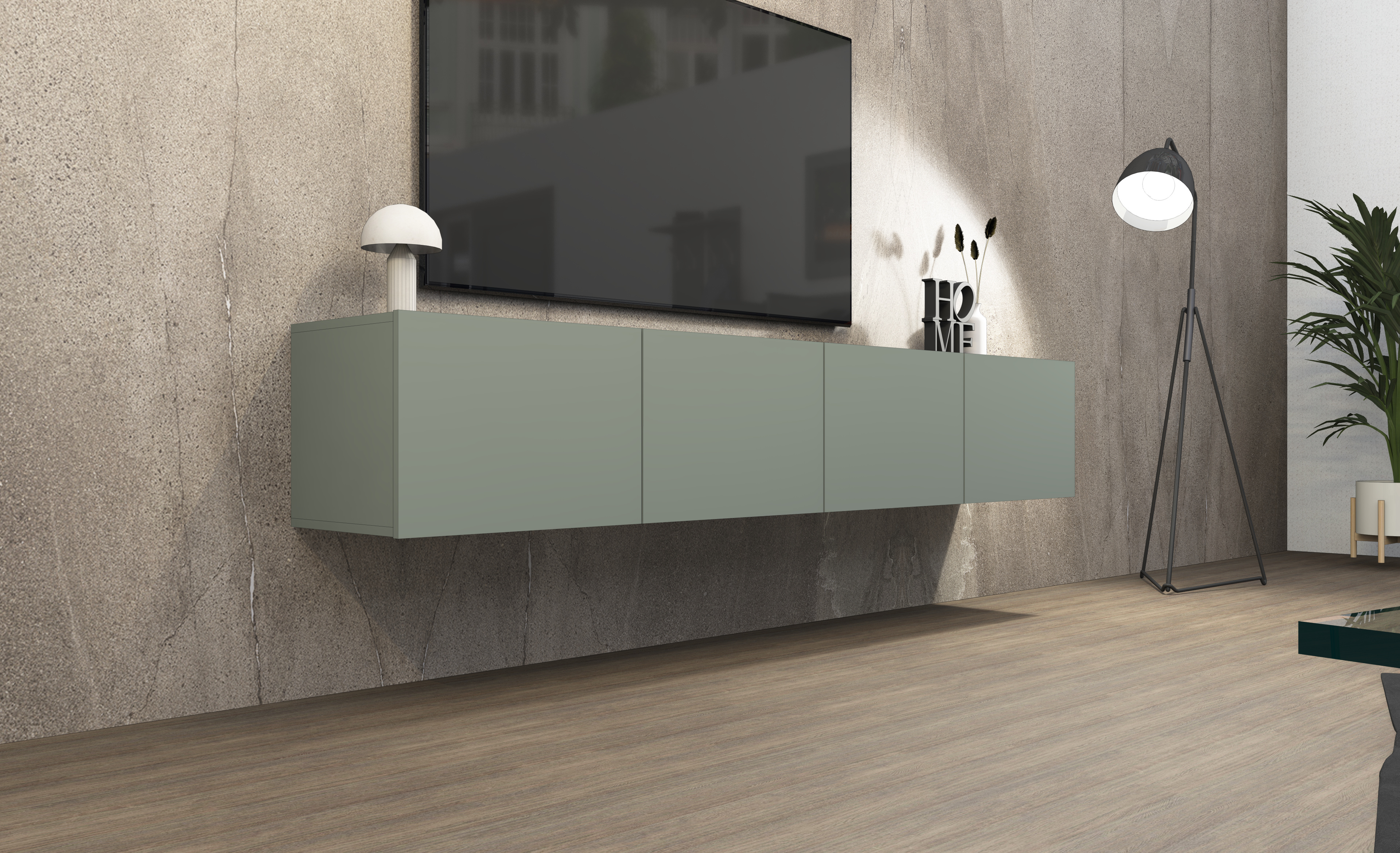 32167728_LB200_4T_Salbei_03 Lowboard Sophia 200 cm mit 4 Türen in Salbei