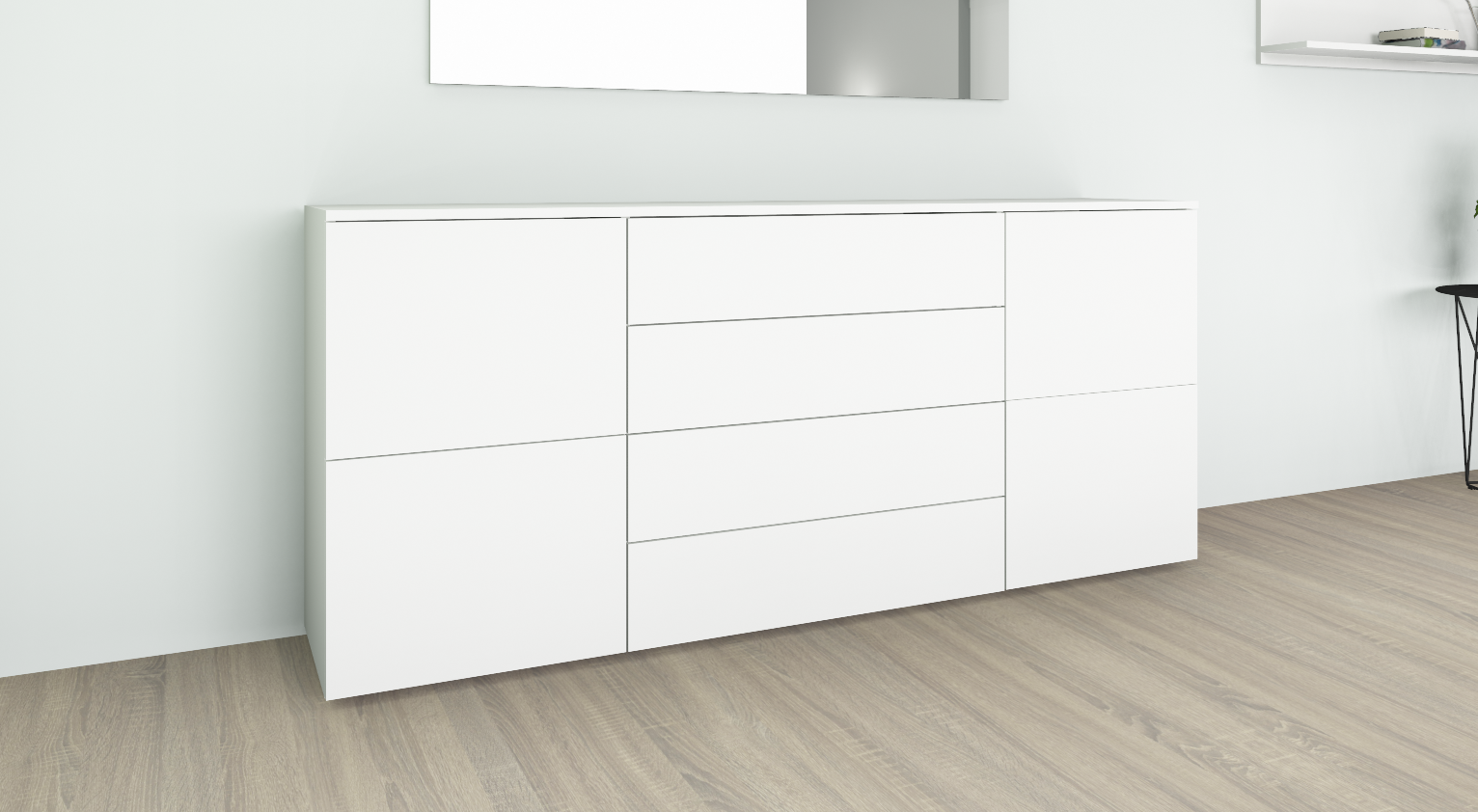 Sideboard Weiß Matt 166 cm "Rova"