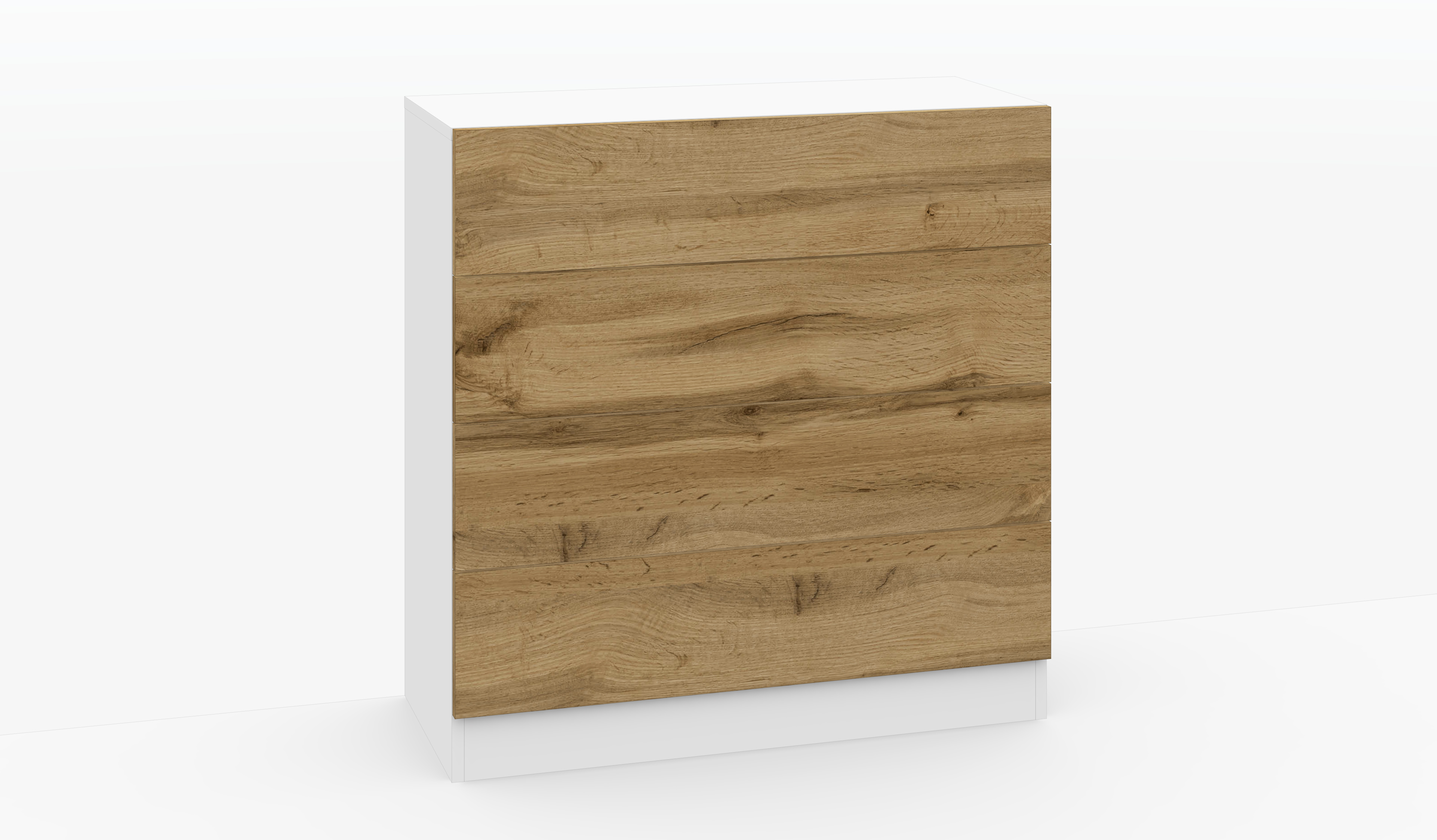 Kommode Weiß - Eiche "Vaasa" 4 Schubkästen