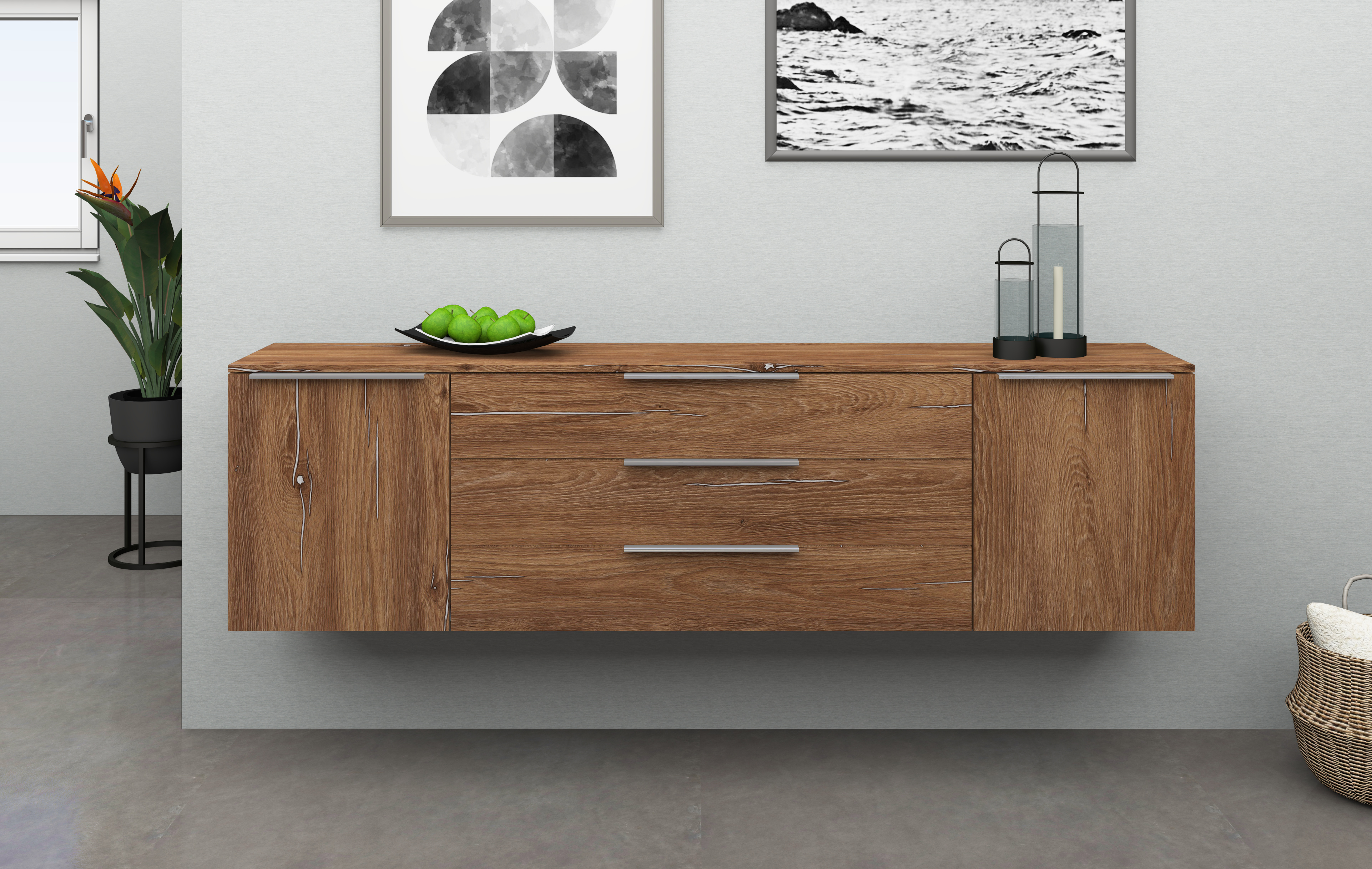 23066543_SB-200_h-ngend_vintage-eiche_4dQxPCQweSNCVp Sideboard Eiche Vintage "Oliva" 200 cm zum Aufhängen