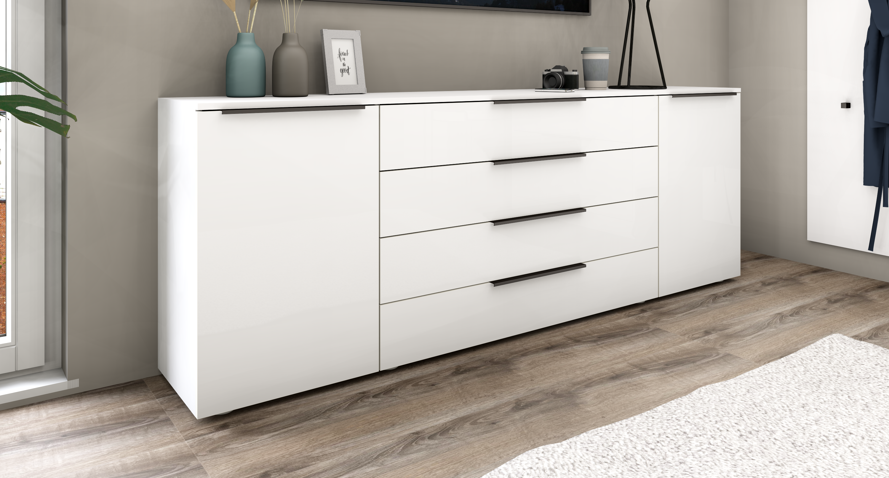 Sideboard Weiß Matt "Tom" 200 cm