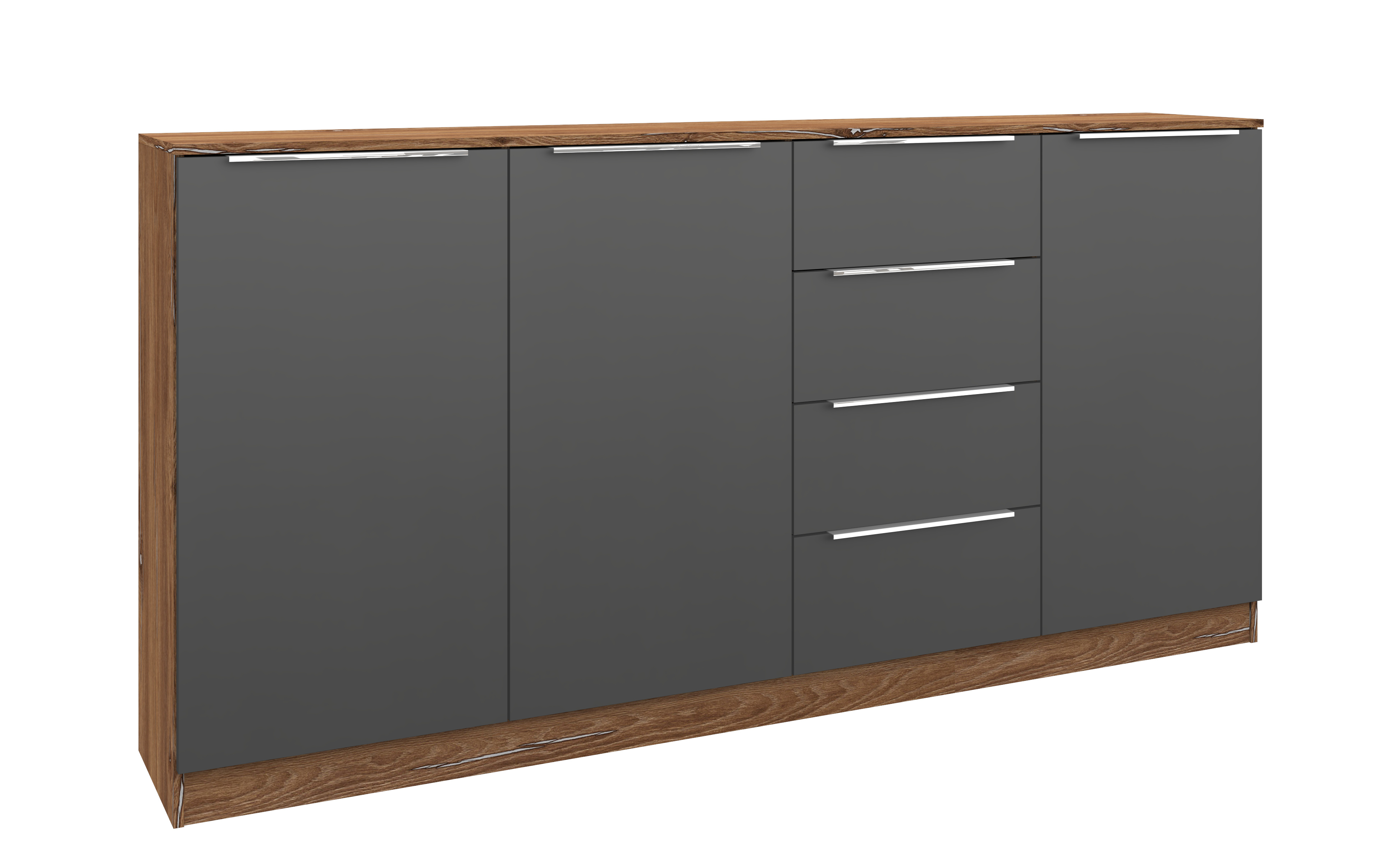 Highboard Eiche Vintage - Graphit Matt "Oliva" 200 cm