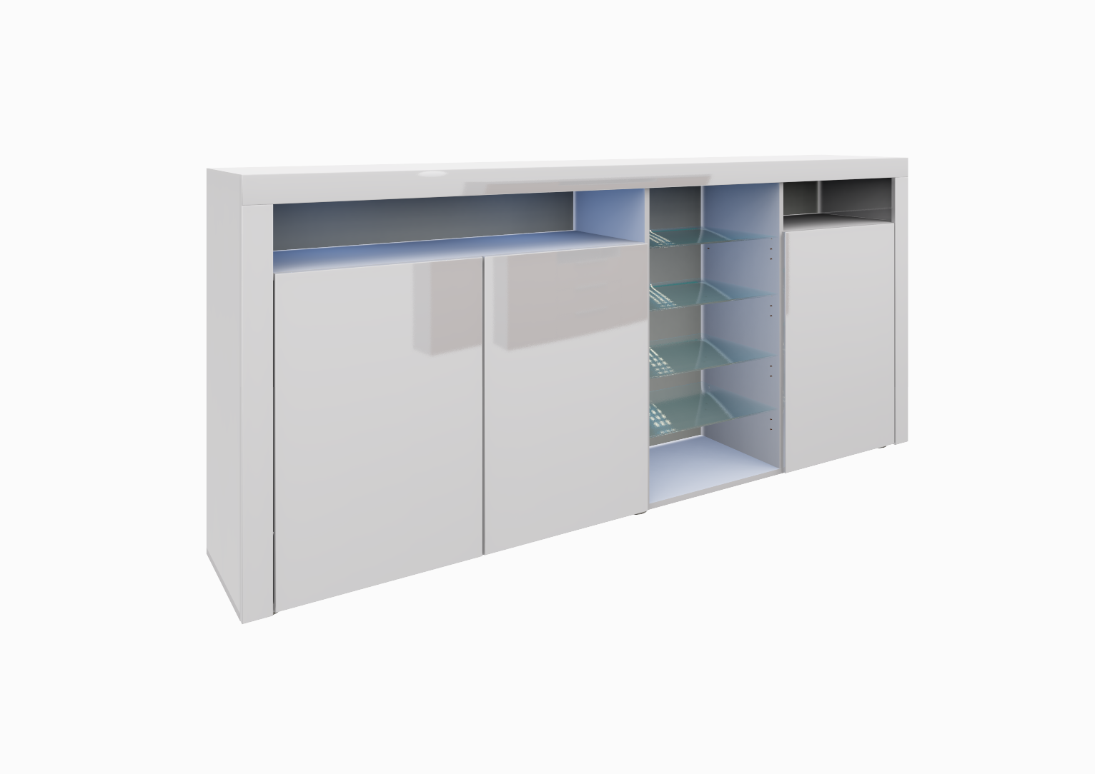 Highboard Weiß Hochglanz 200 cm "Santa Fé"