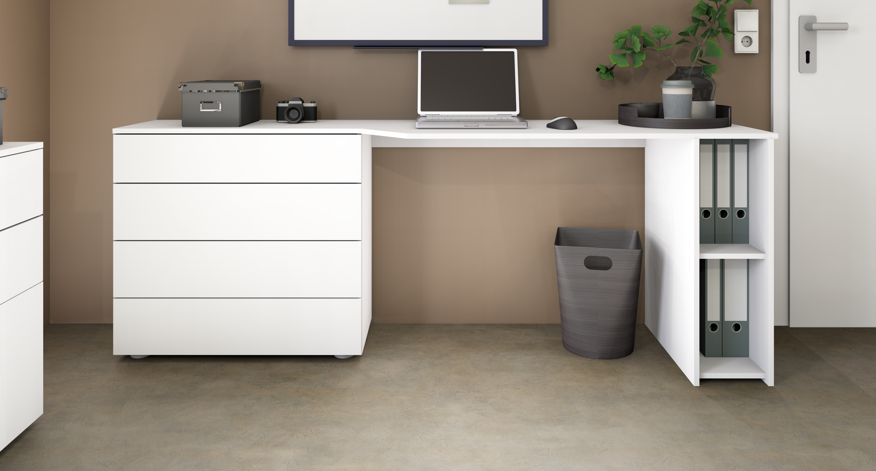 Schreibtisch-Weiss-matt_2 Schreibtisch Weiß Matt "Wallis"