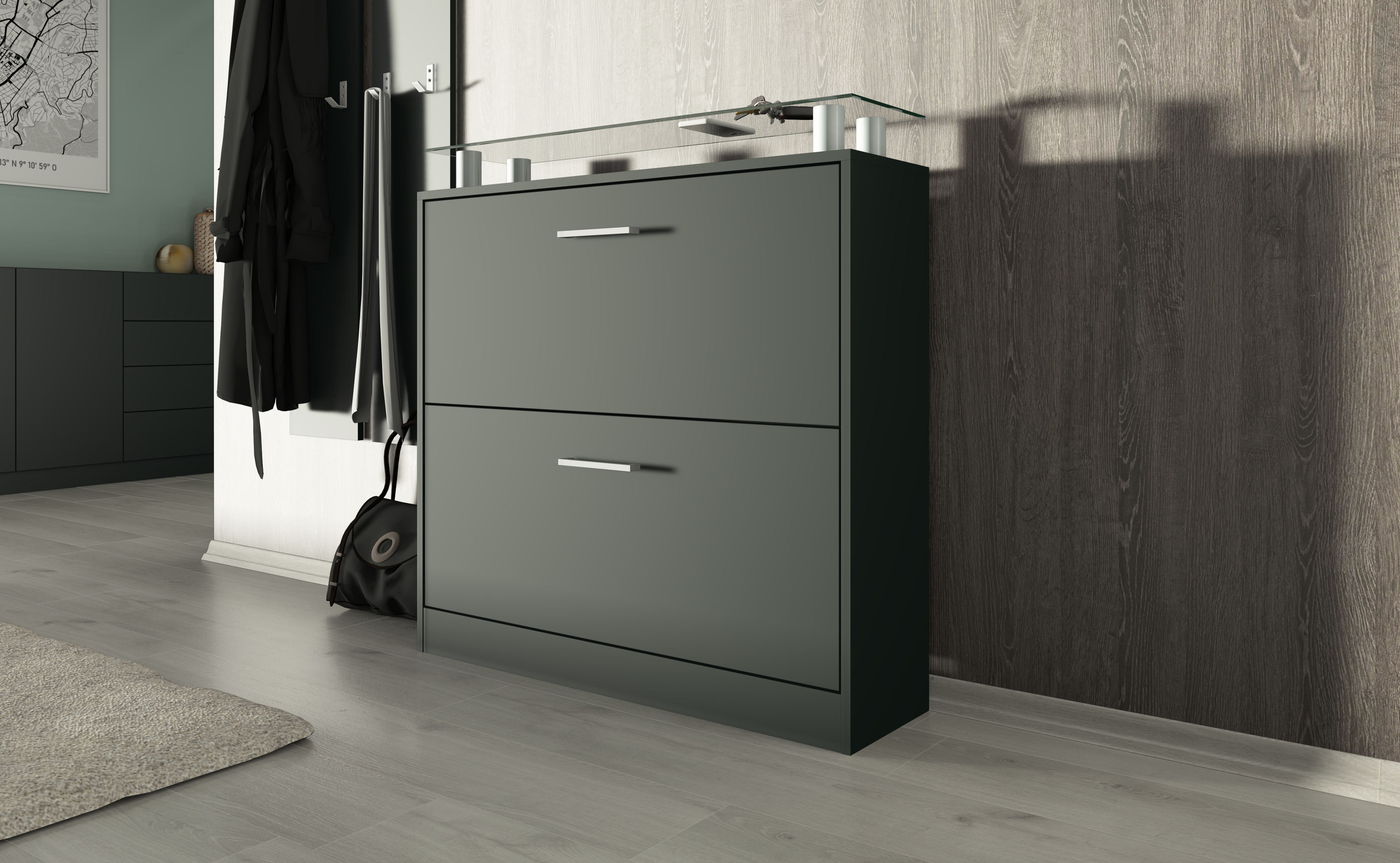 46811739_G-Set_schwarz-wotan-matt_02 Schuhschrank FINN in schwarz matt