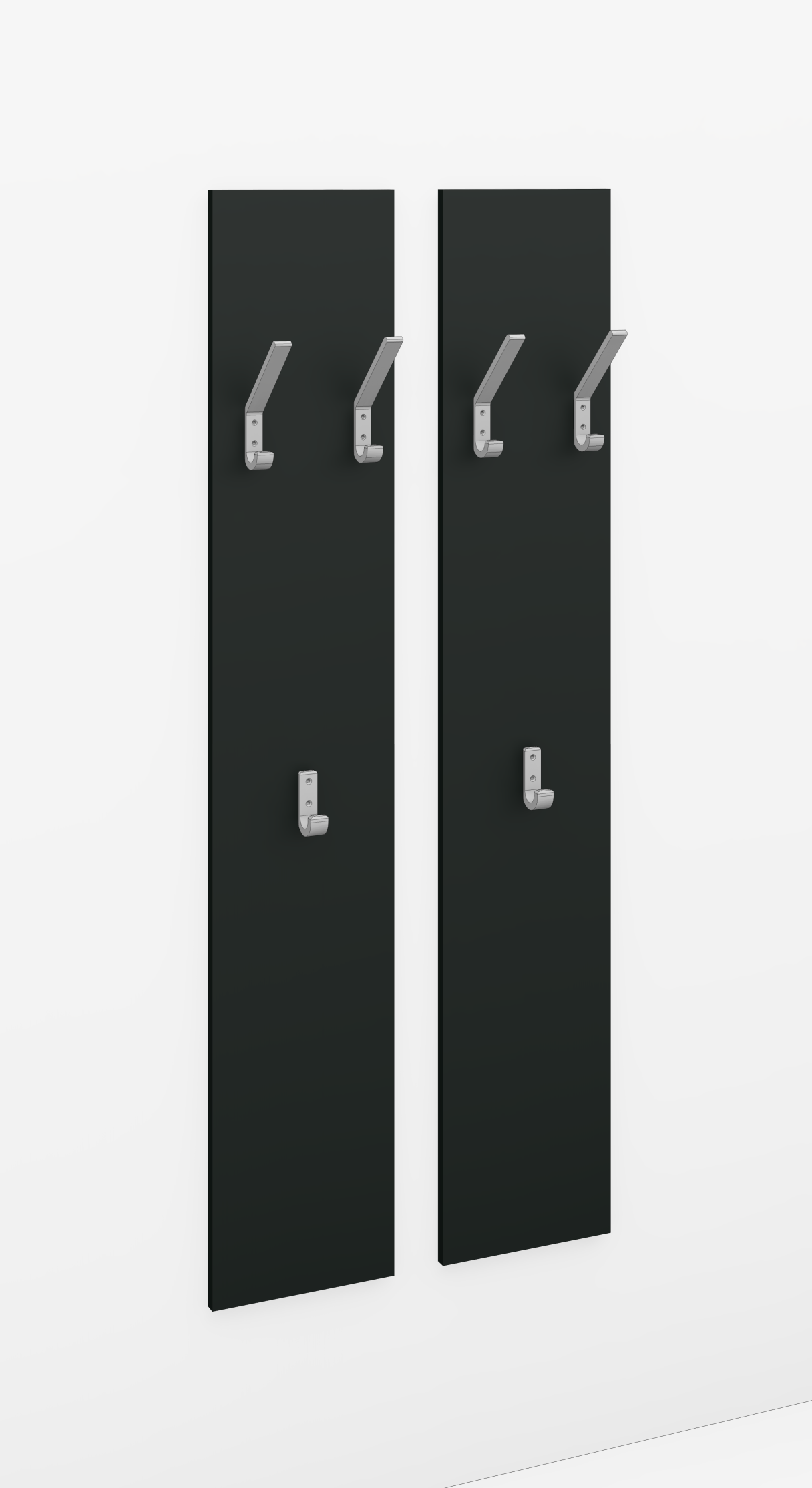 Wandpaneele mit Haken schwarz 140 cm "Vaasa"