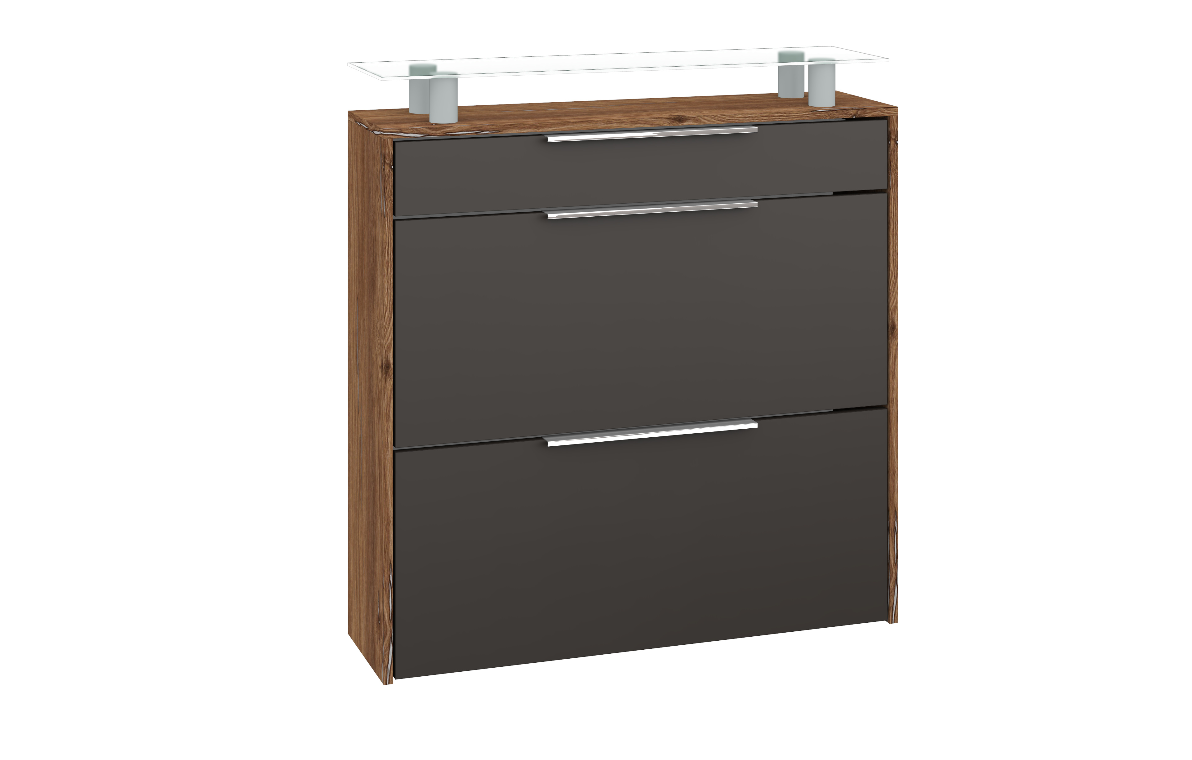 Schuhschrank "Oliva" zum Hängen in eiche vintage - graphit matt