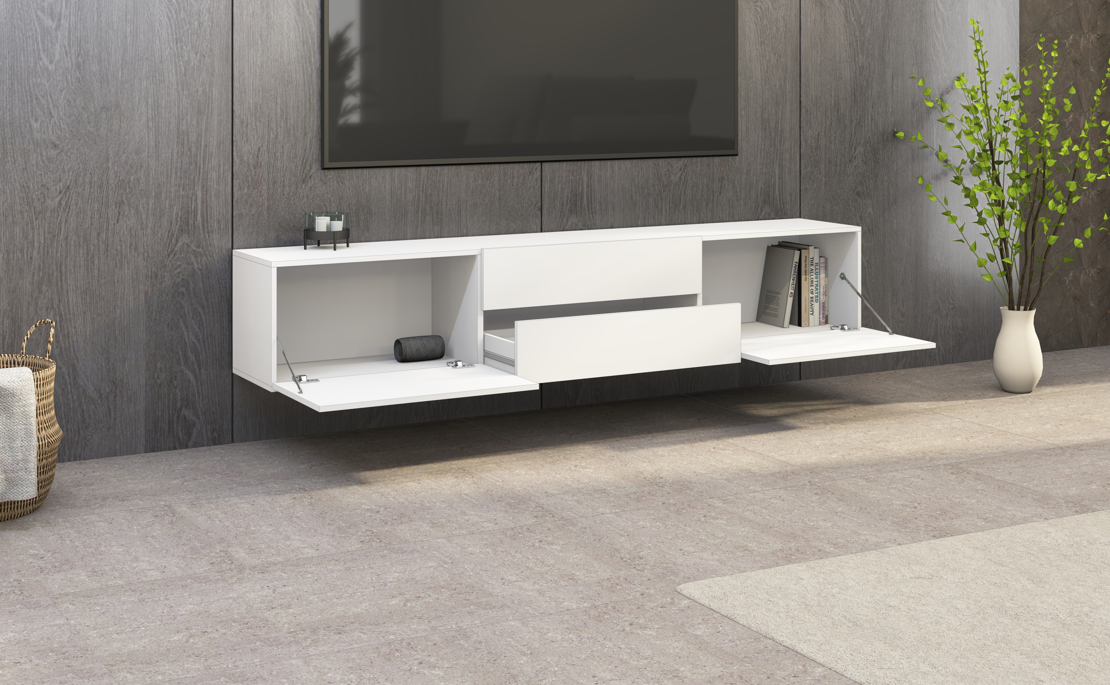 Sophia_LB200_2KL_weiss-matt_03 Lowboard Weiß "Sophia" 200 cm