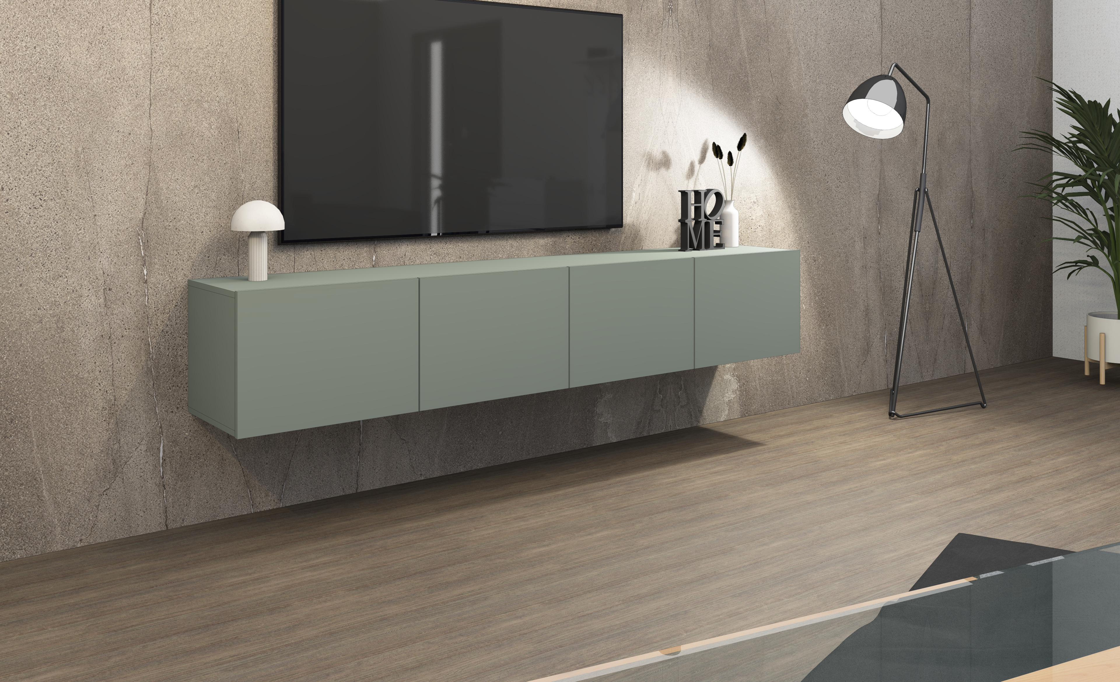 32167728_LB200_4T_Salbei_02 Lowboard Sophia 200 cm mit 4 Türen in Salbei