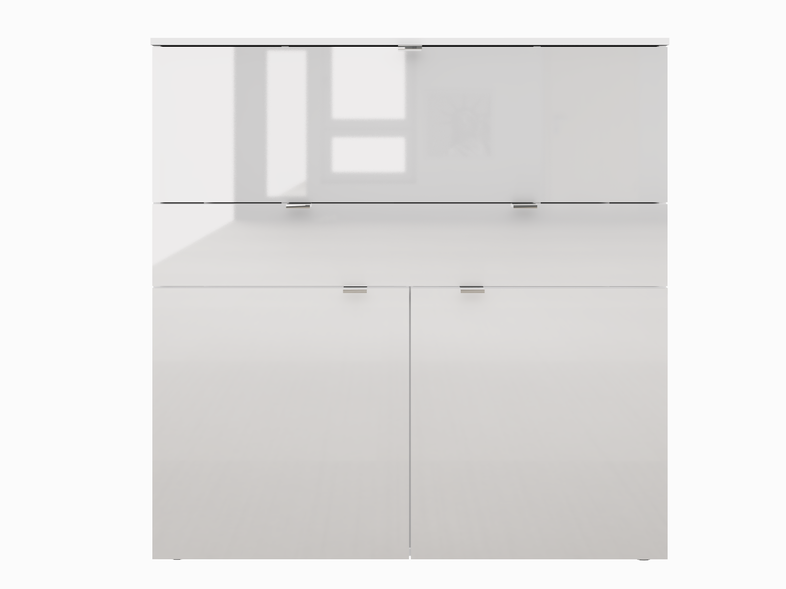 Sekretär Weiß Hochglanz "Wim"