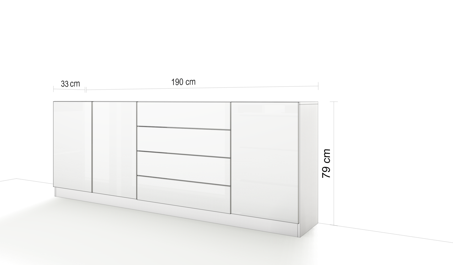 436036-Zeichnung Vaasa Sideboard 190 cm