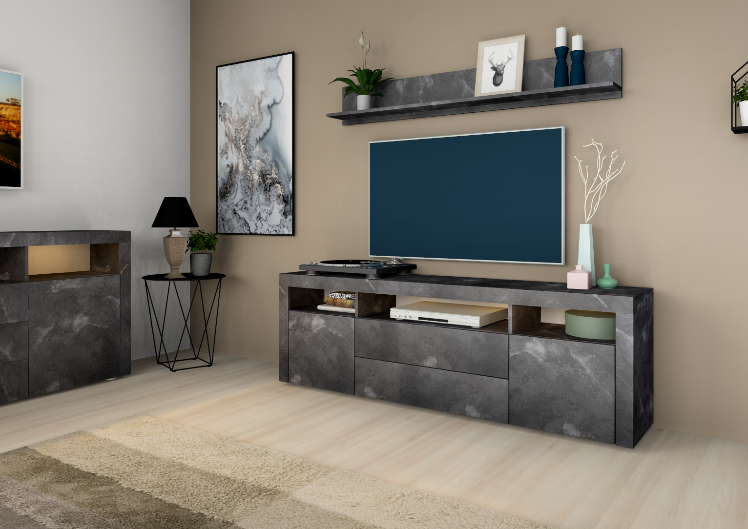 Lowboard Schiefer-Optik 166 cm "Santa Fé" 