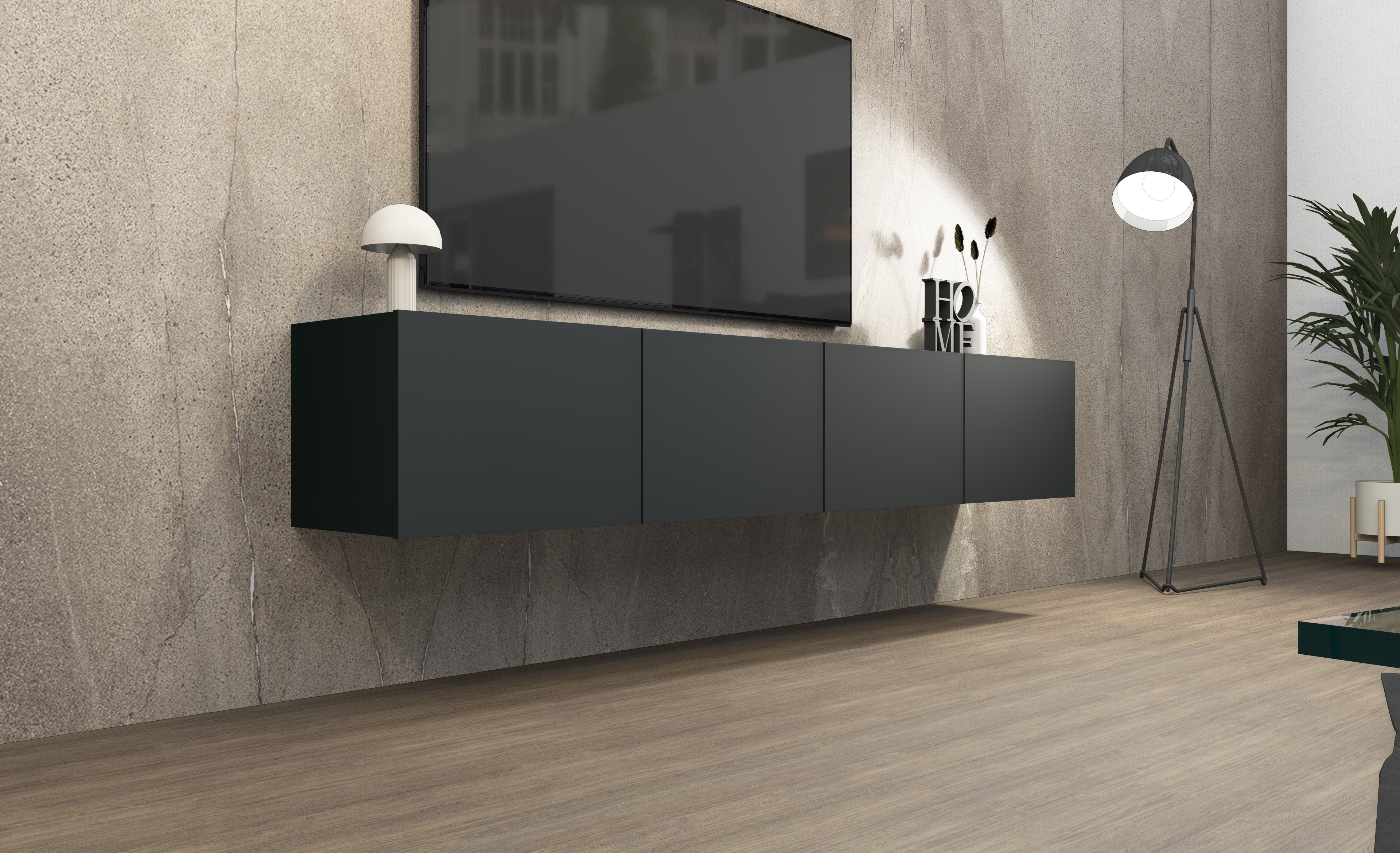 LB200_4T_schwarz-matt_03 Sophia Lowboard 200 cm 4-türig Schwarz