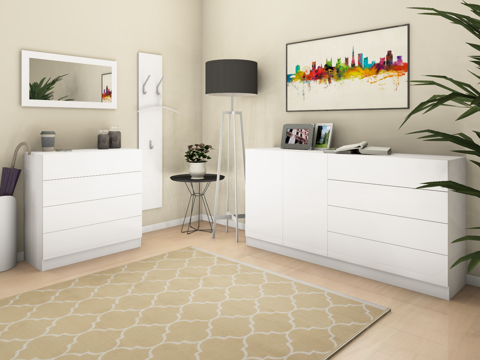 131130110_3 Sideboard und Kommode Weiß Matt "Vaasa"