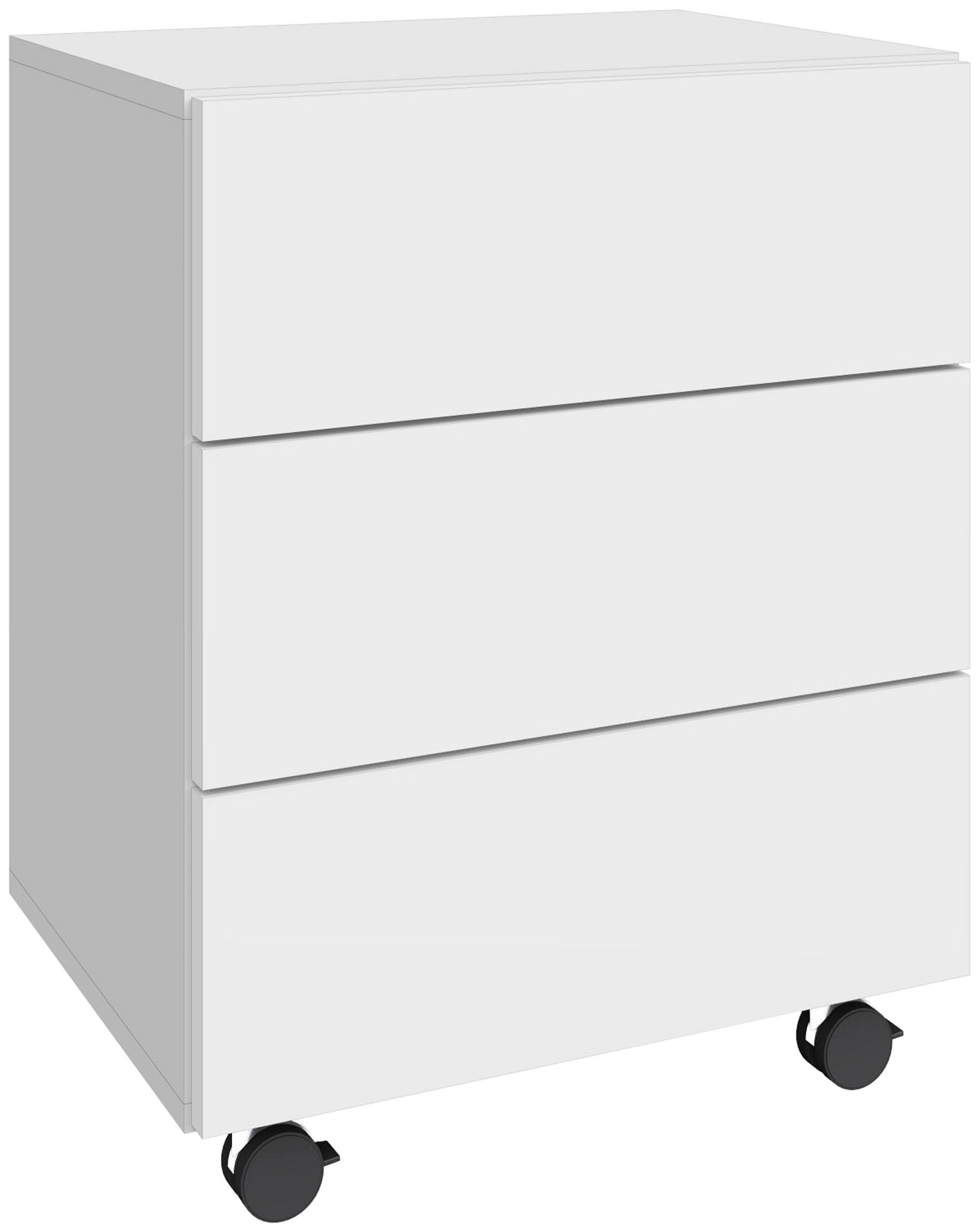 Wallis-ROC-Weiss-1 Rollcontainer Weiß mit Schubkästen "Wallis"