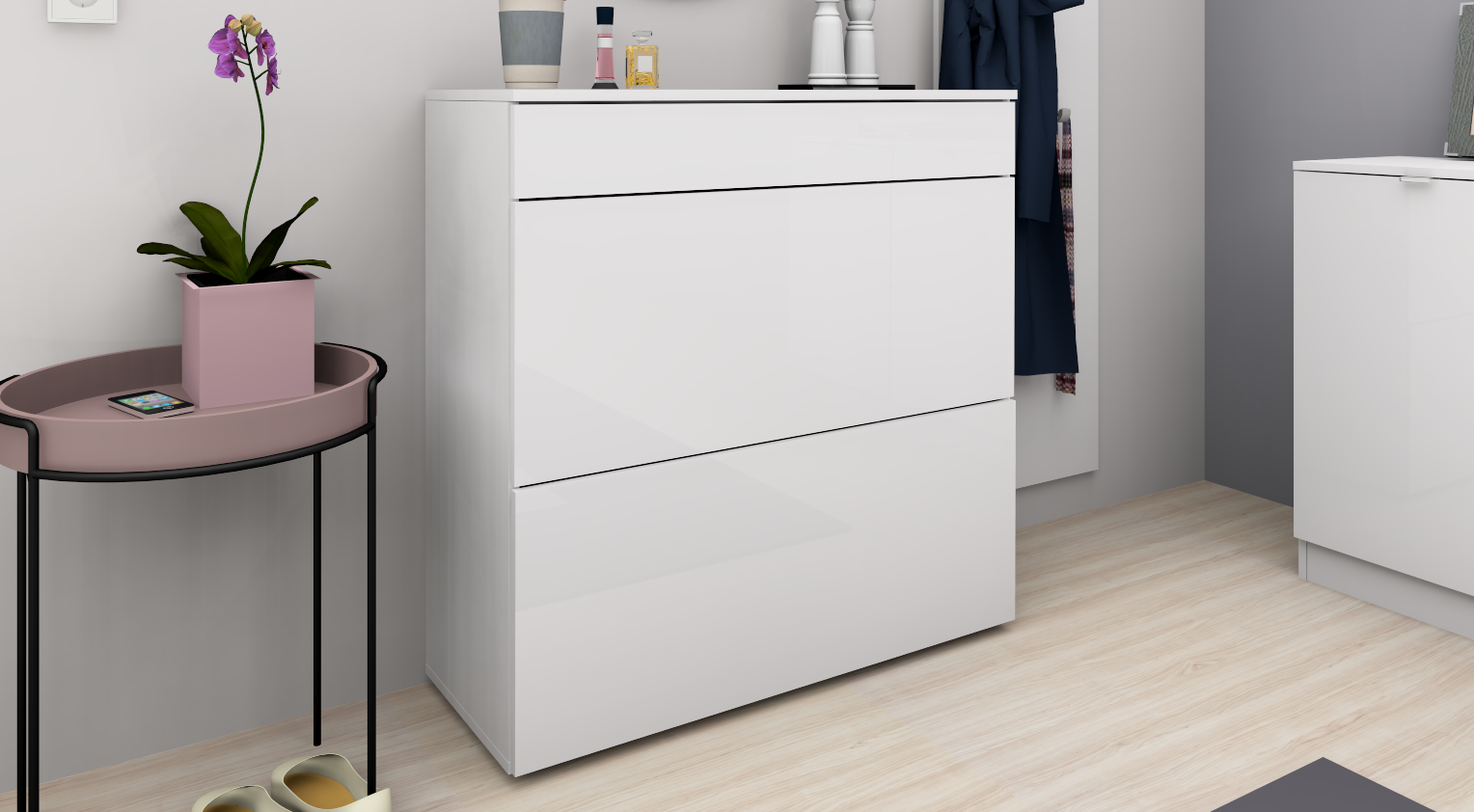 weiss Schuhschrank Weiß Matt "Torben"