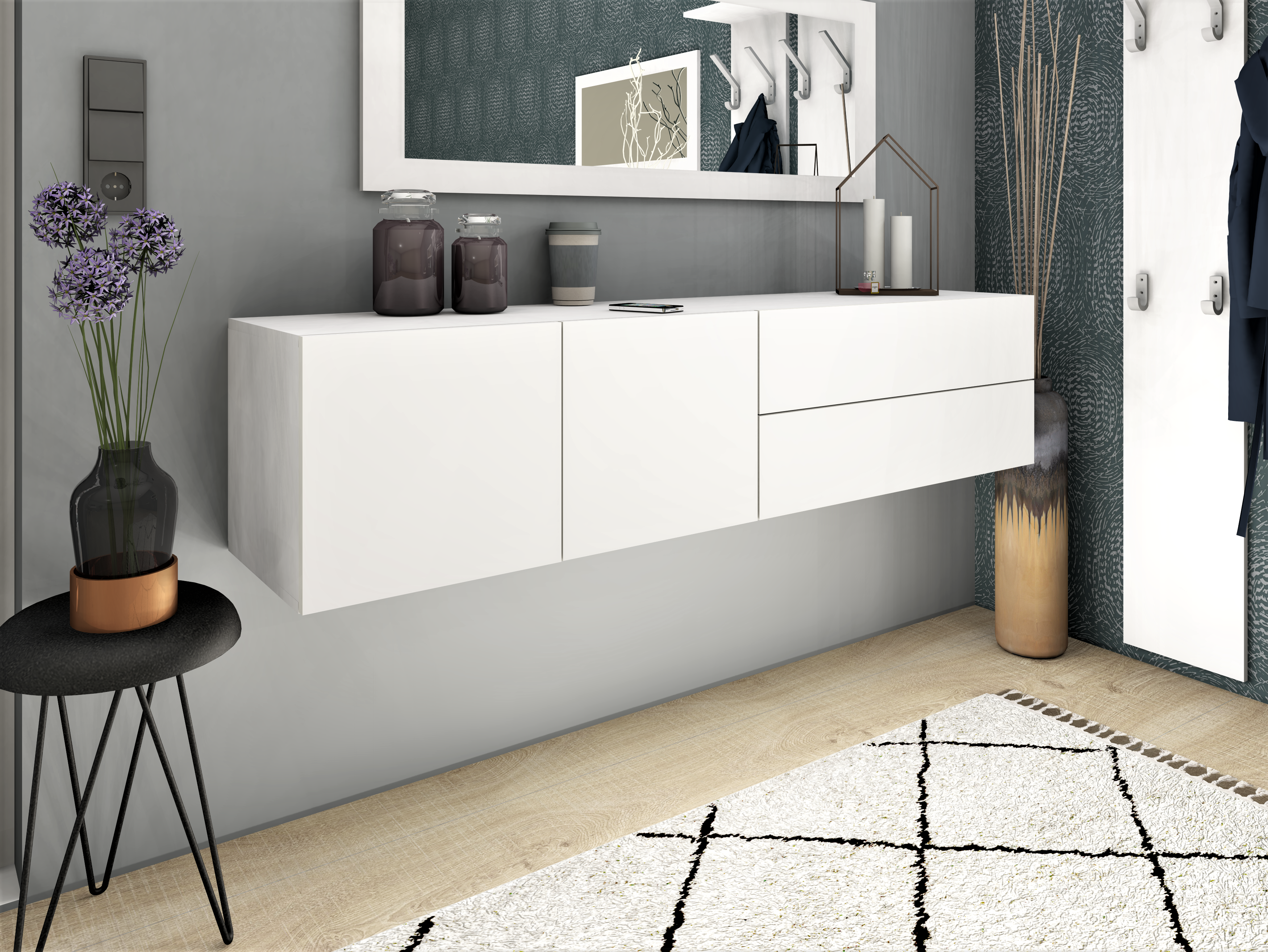 76844163_2 Lowboard Weiß Matt "Sophia" 152 cm