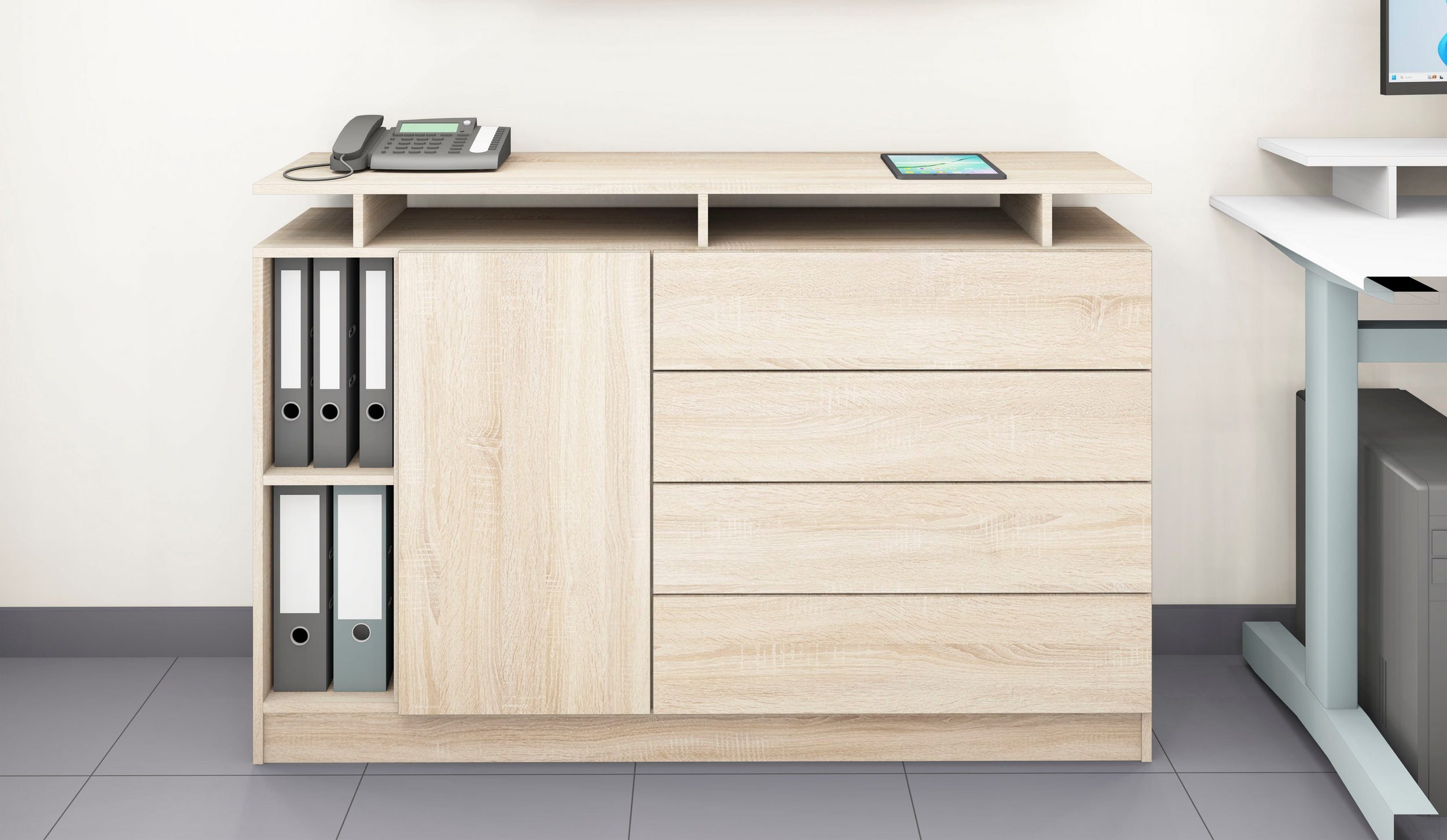 Wallis-SB135-eiche-1 Sideboard Eiche Sonoma "Wallis" 135 cm