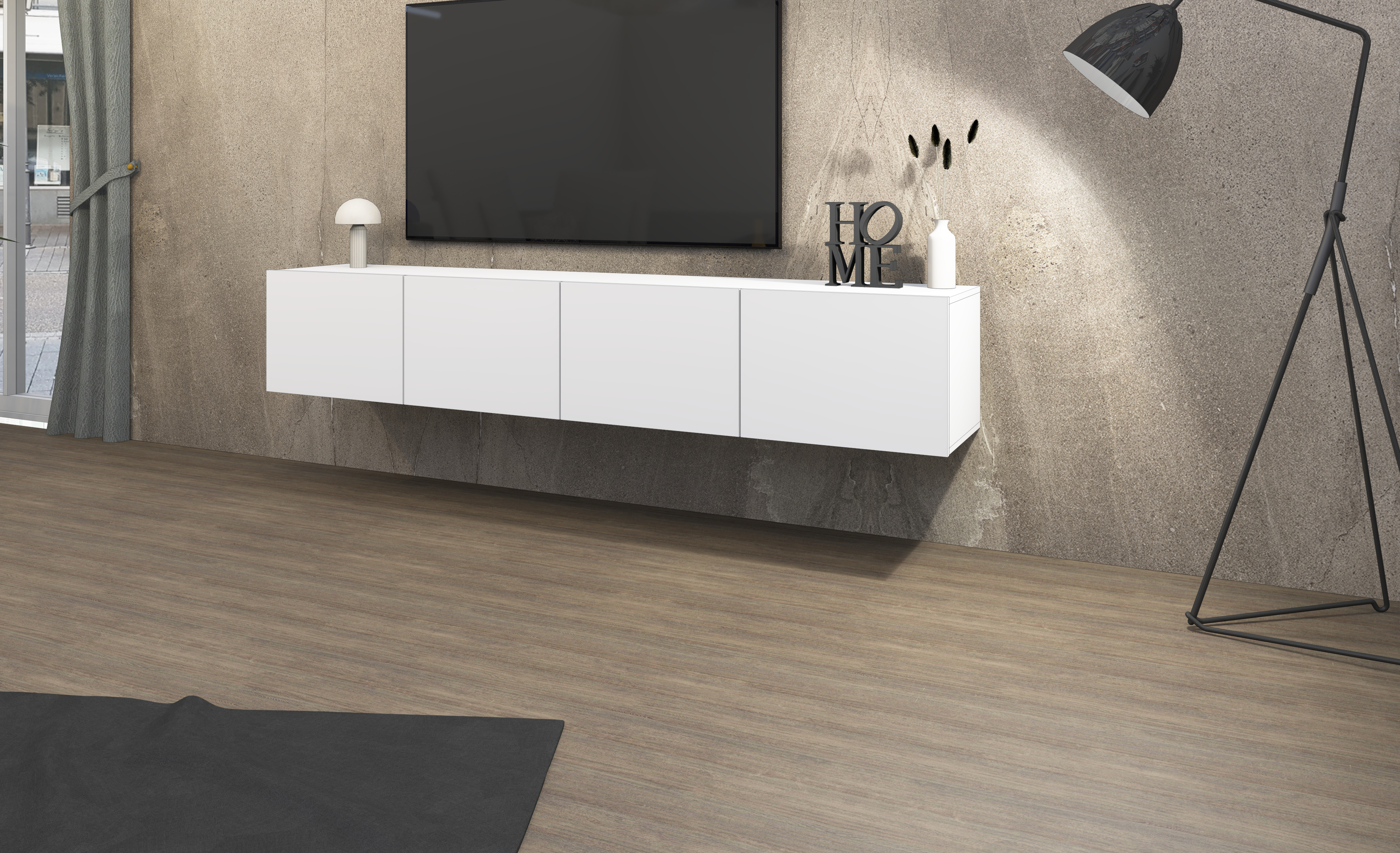 LB200_4T_weiss-matt_01 Lowboard Weiß Matt "Sophia" 200 cm, 4-türig