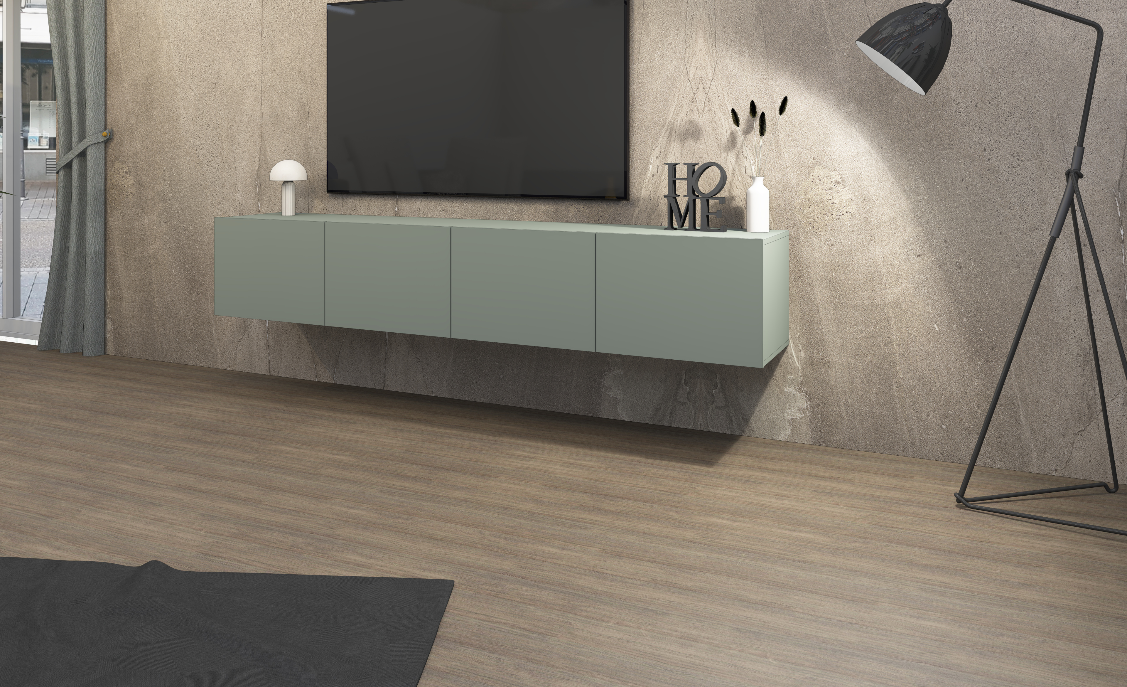32167728_LB200_4T_Salbei_01 Lowboard Sophia 200 cm mit 4 Türen in Salbei