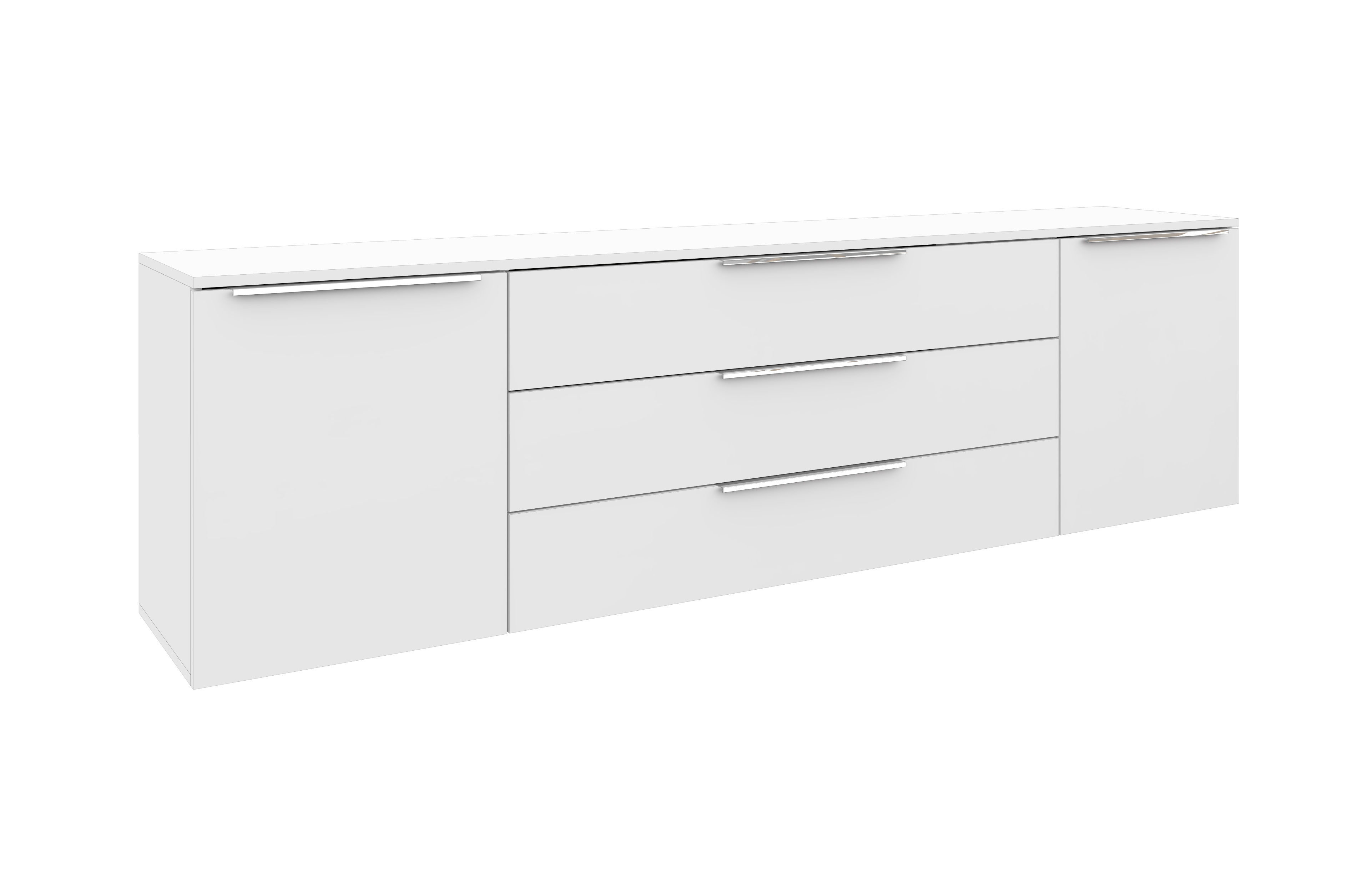 Sideboard Weiß Matt "Oliva" 200 cm zum Aufhängen
