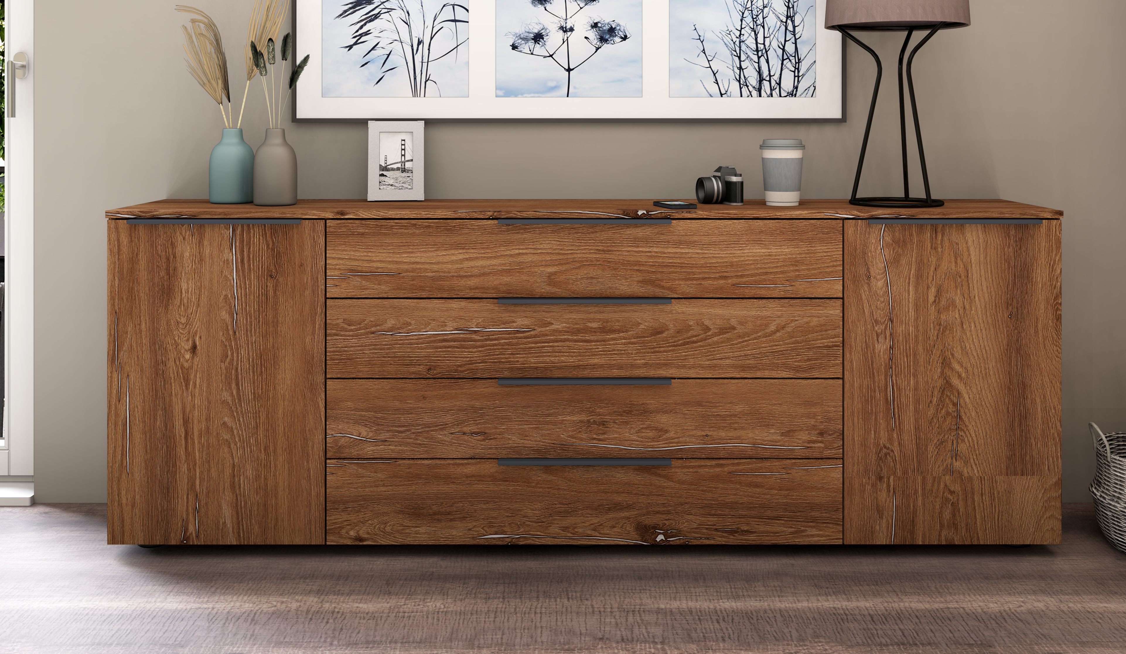 Sideboard Eiche Vintage "Tom" 200 cm