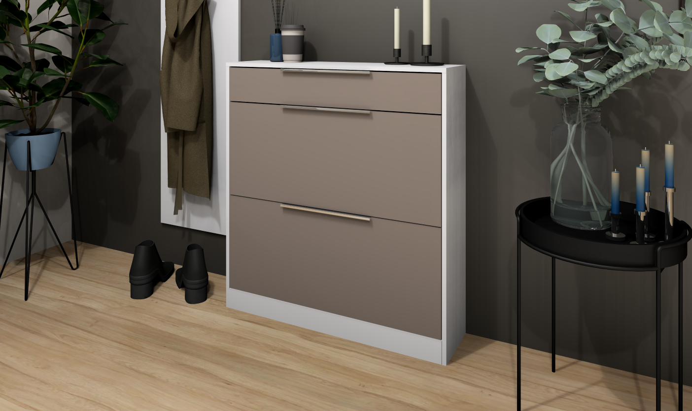 Oliva Basic Schuhschrank in weiß-cappuccino
