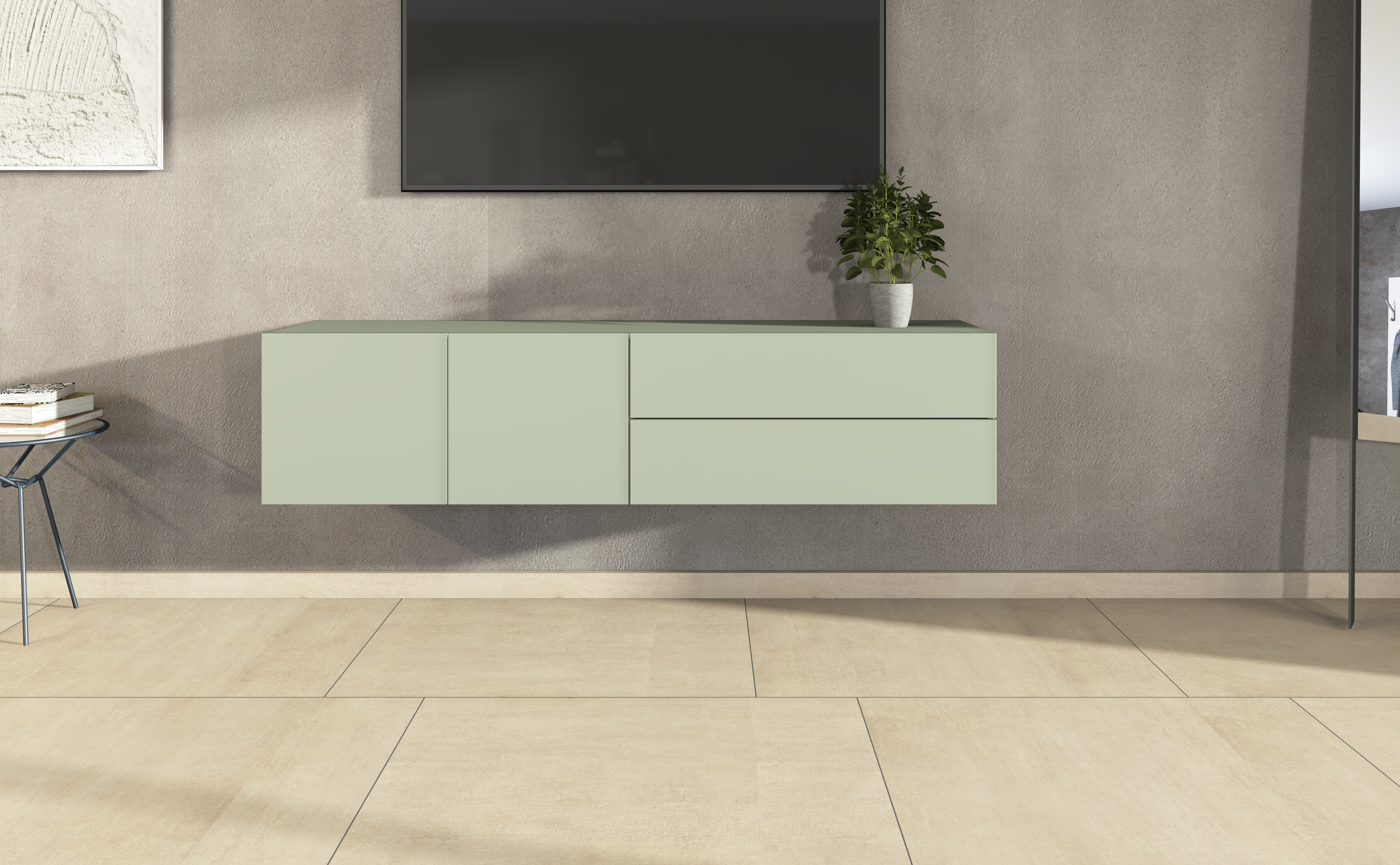 Lowboard SOPHIA 152 cm 2 Türen Salbei