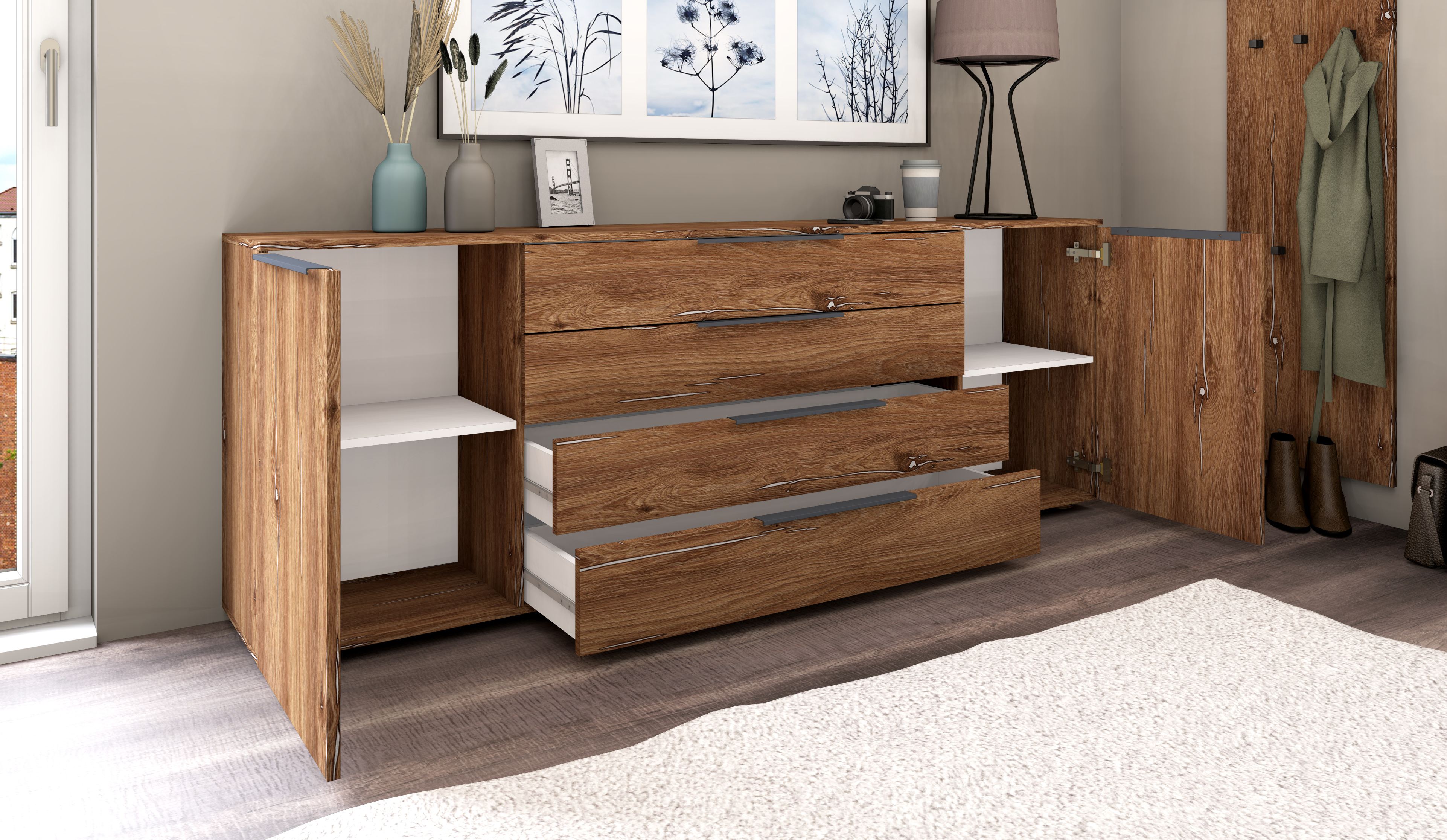 Sideboard Eiche Vintage "Tom" 200 cm