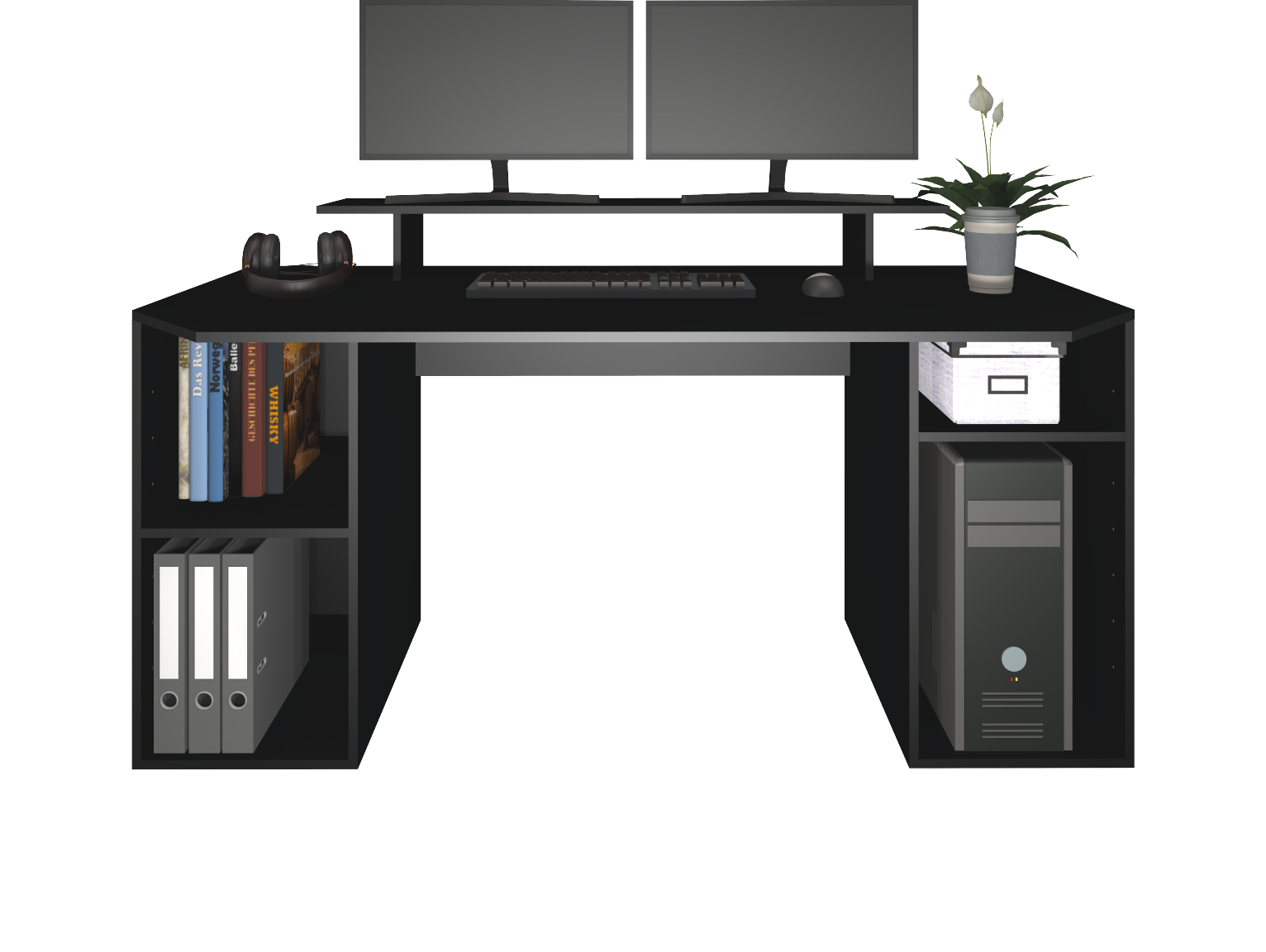 706400350_3 Schreibtisch Schwarz "Tippy" 160 cm