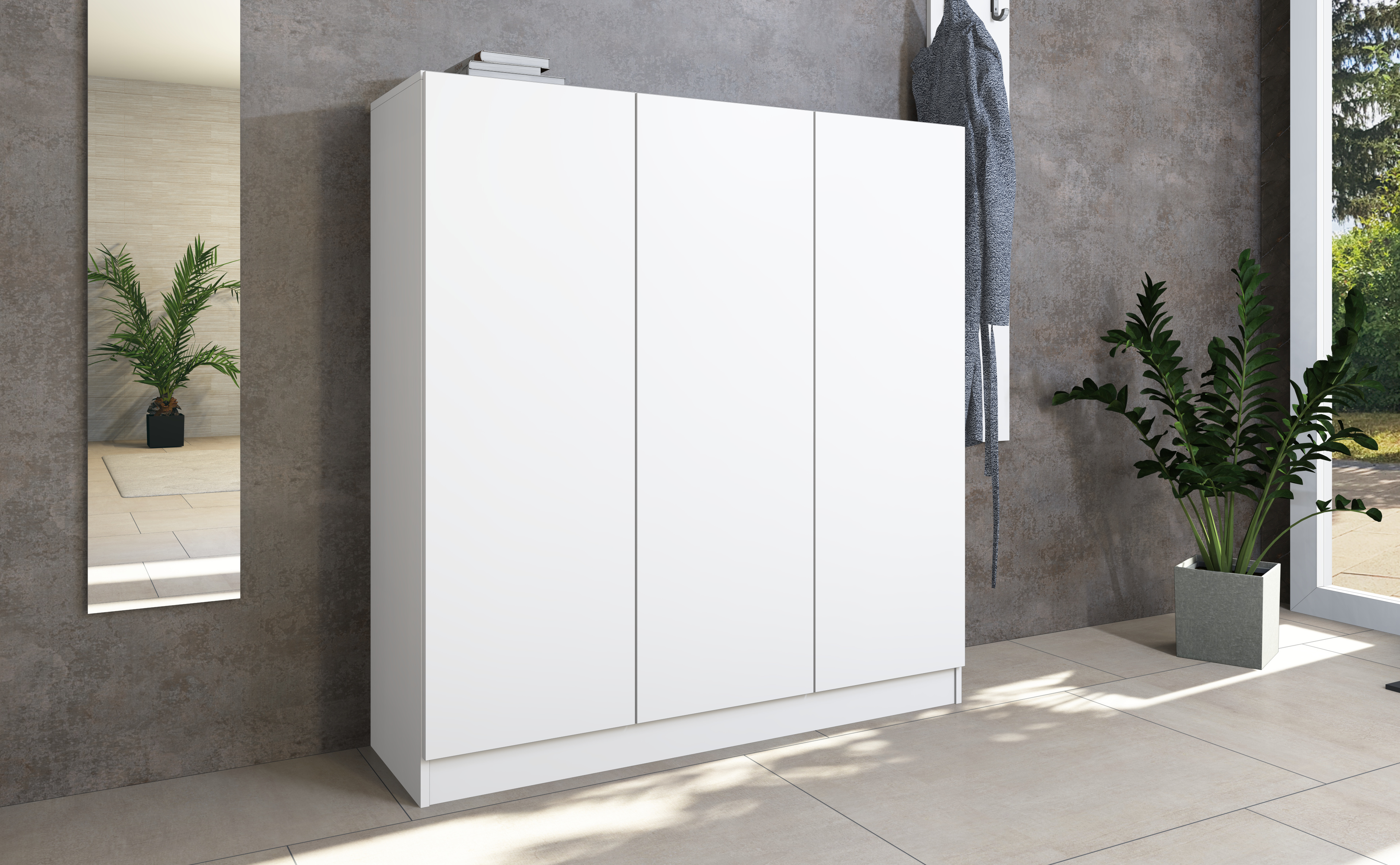 Schuhschrank VAASA mit 3 Türen in weiß matt