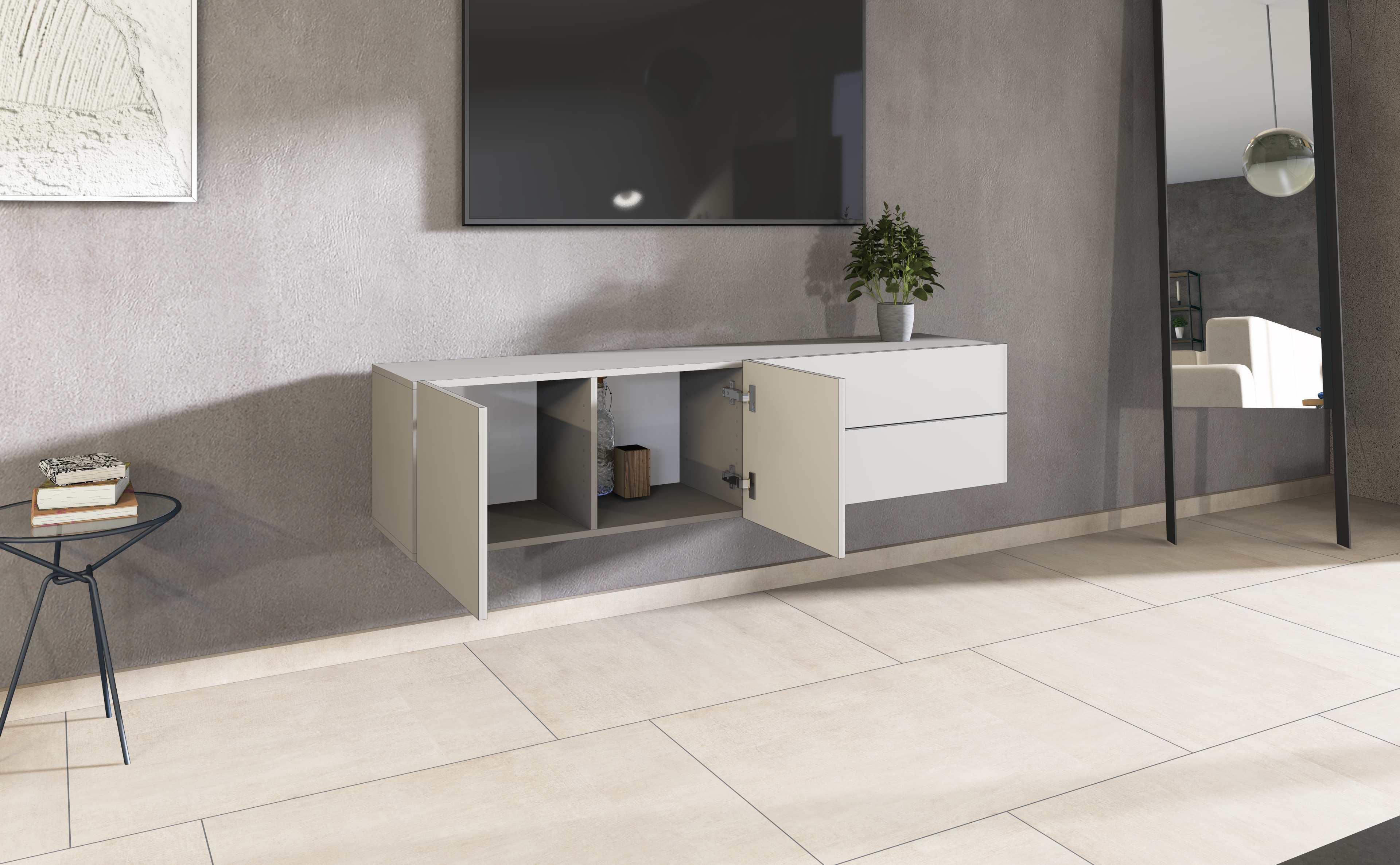 98993943_LB152_2T_2SK_kaschmir_04 Lowboard SOPHIA 152 cm 2-türig Kaschmir