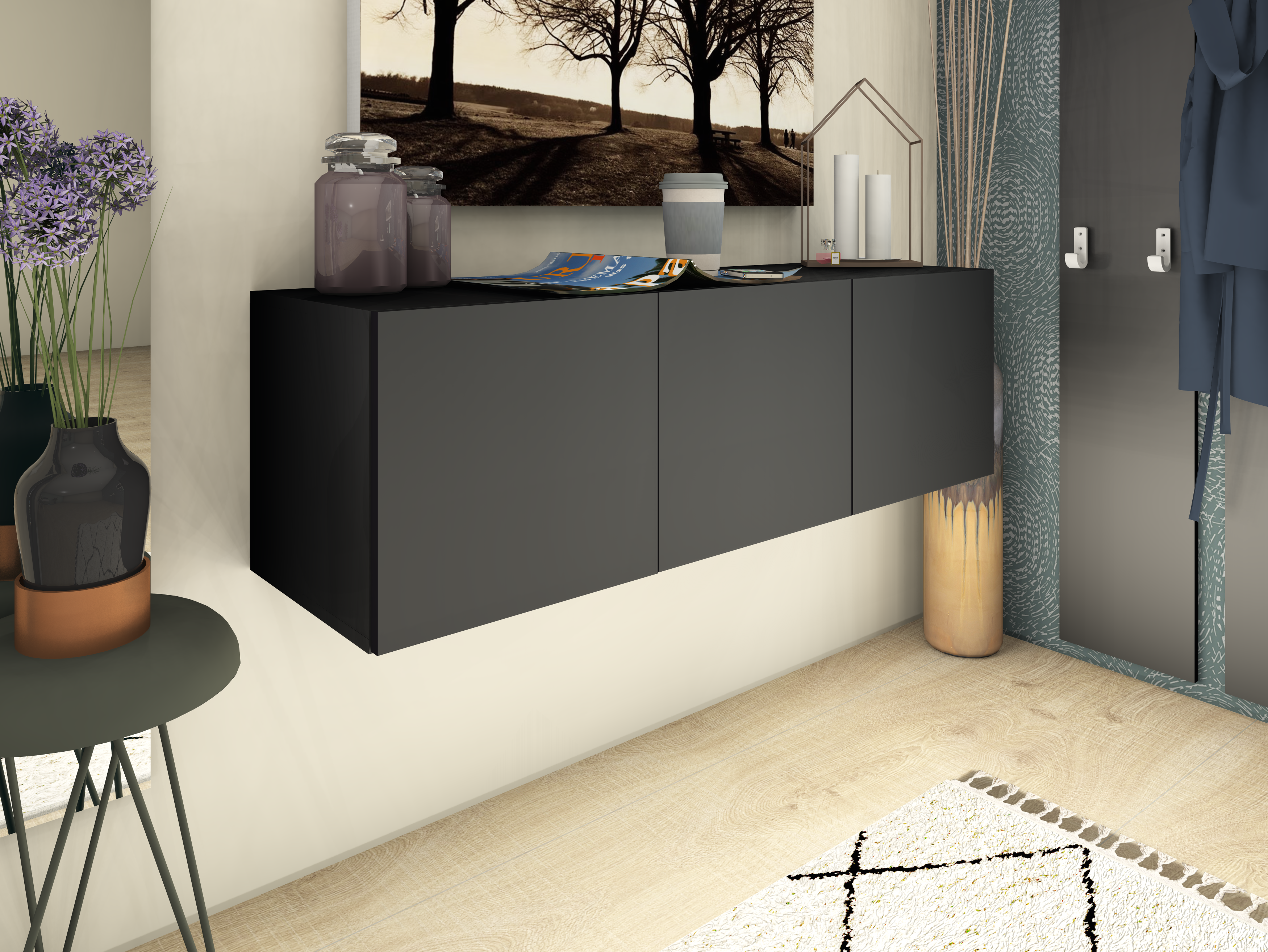 88606431_2 Sideboard Schwarz Matt "Vaasa" 114 cm