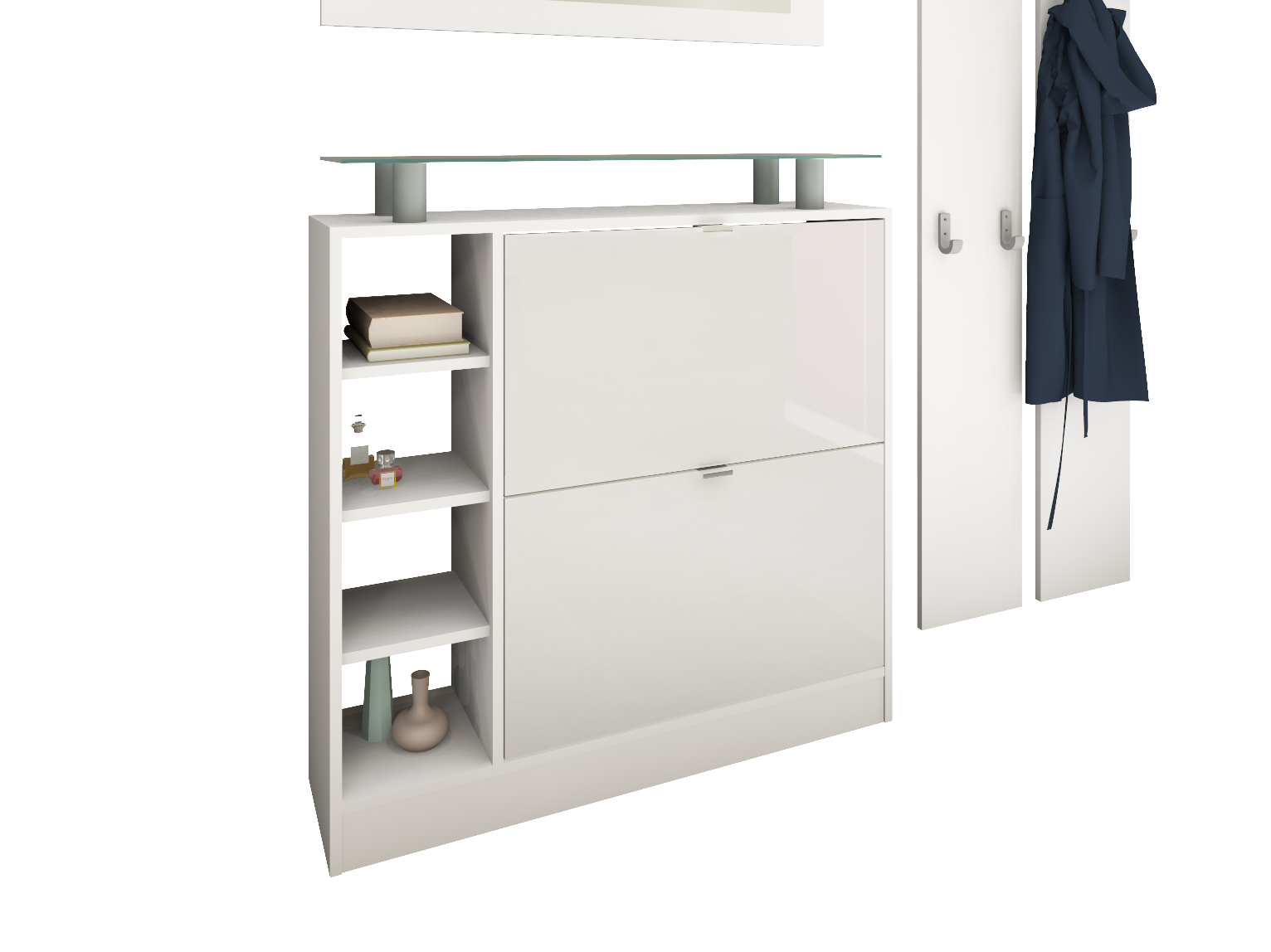 Schuhschrank "Dolly" Weiß Matt