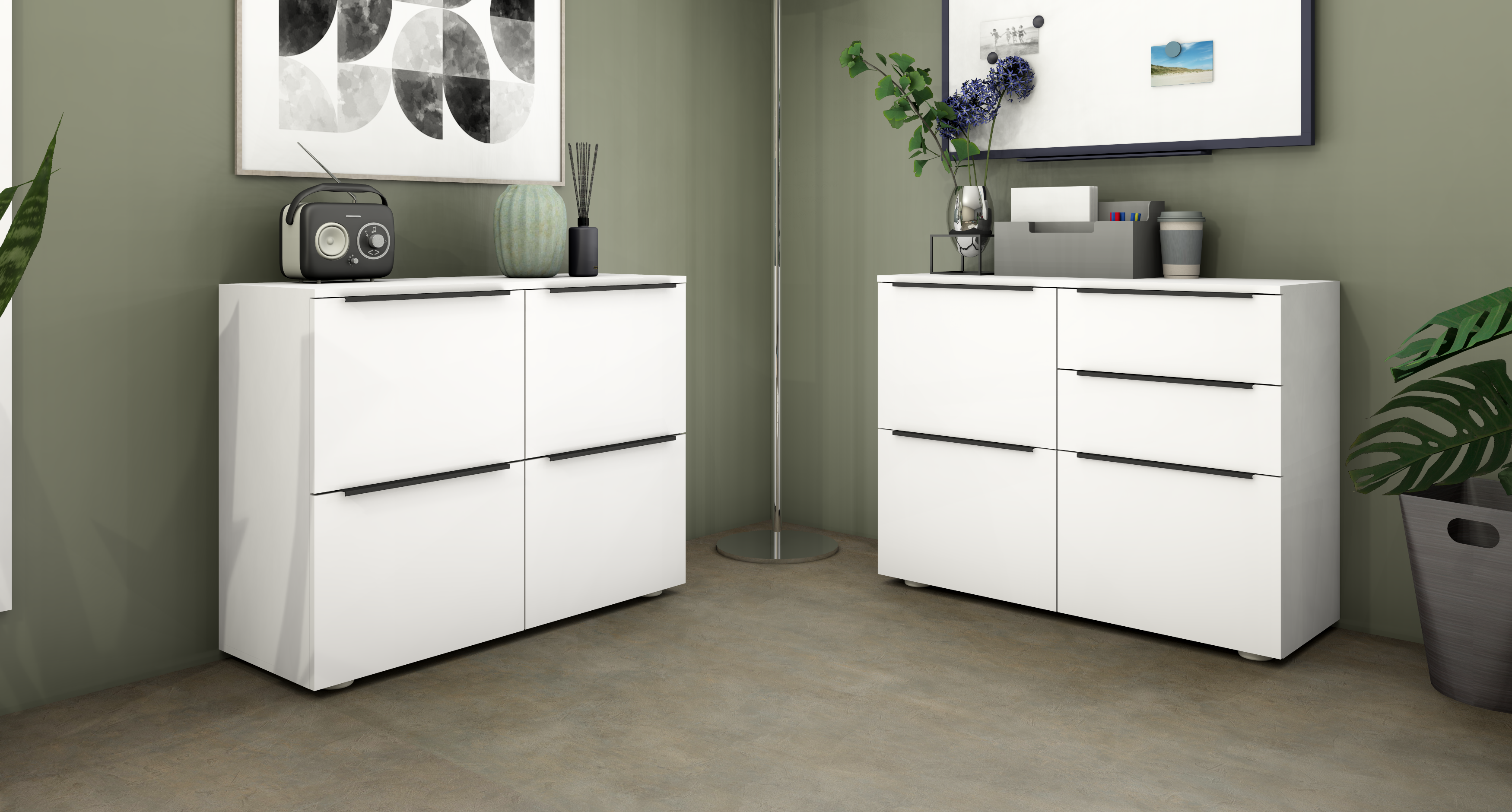 Kommode "Tom" in weiß matt