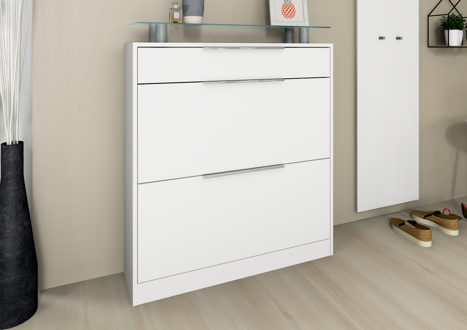 149100110_1mZK9i2z20aGzG Schuhschrank "Oliva" Weiß Matt