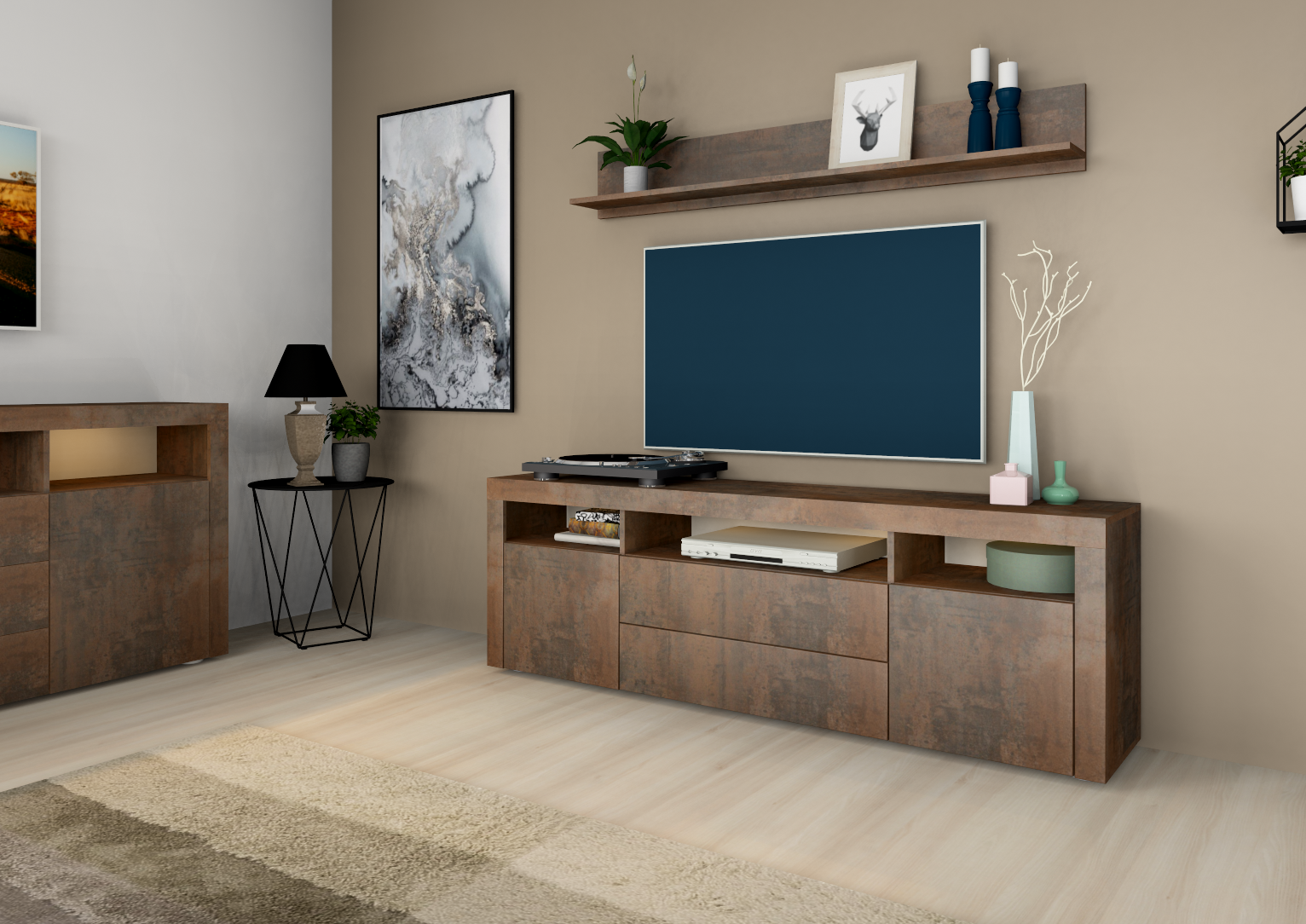 Lowboard Stahl-Optik 166 cm "Santa Fé" 