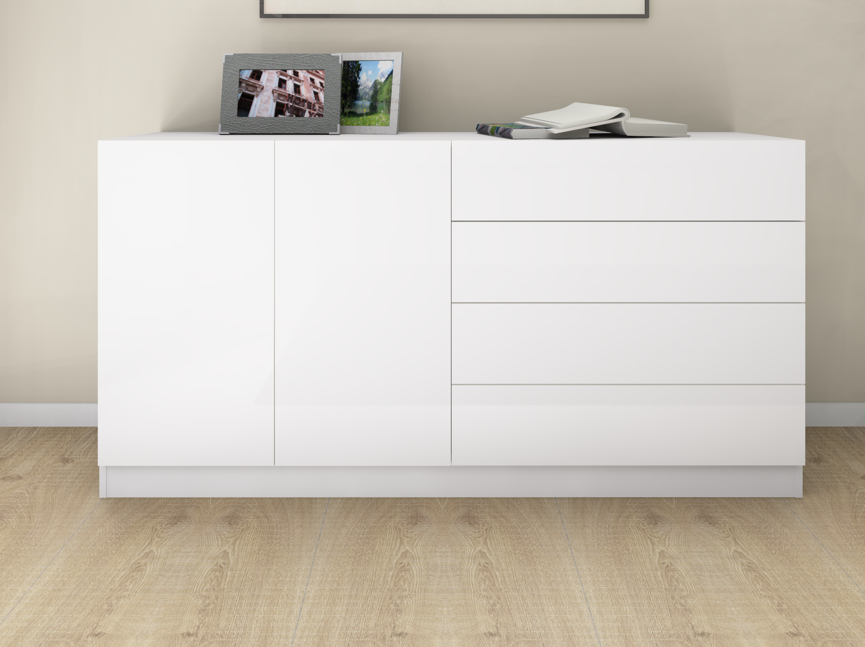 Sideboard Weiß Matt "Vaasa" 152 cm