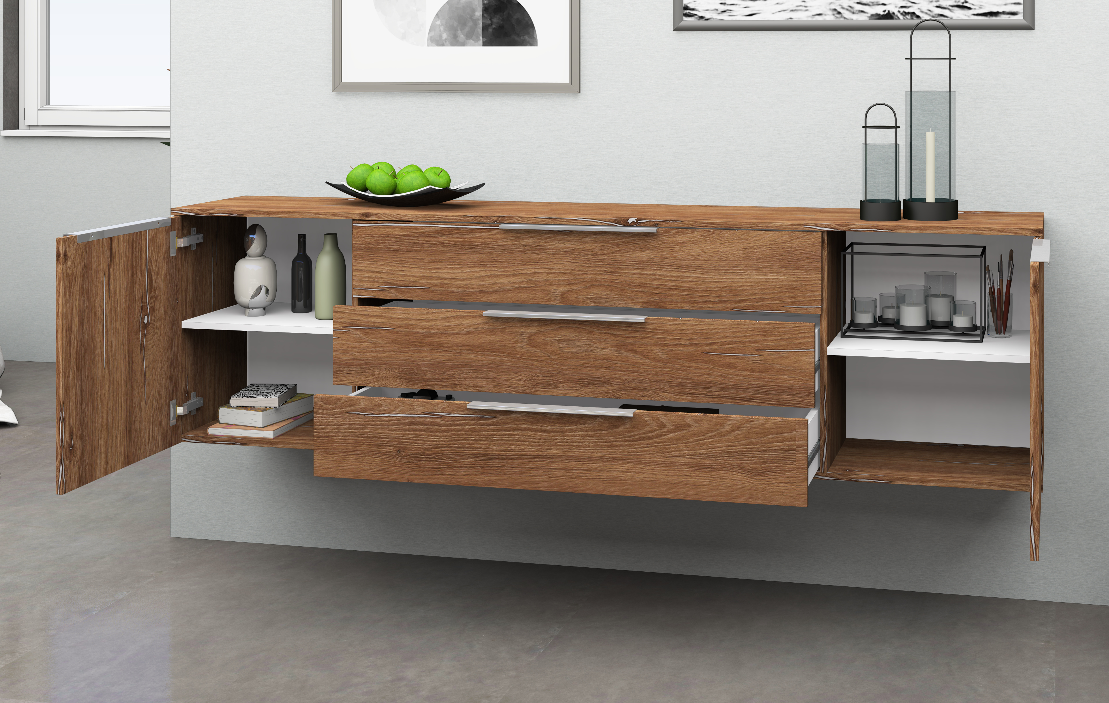 23066543_SB-200_h-ngend_vintage-eiche_5HHMowLGzylQZy Sideboard Eiche Vintage "Oliva" 200 cm zum Aufhängen