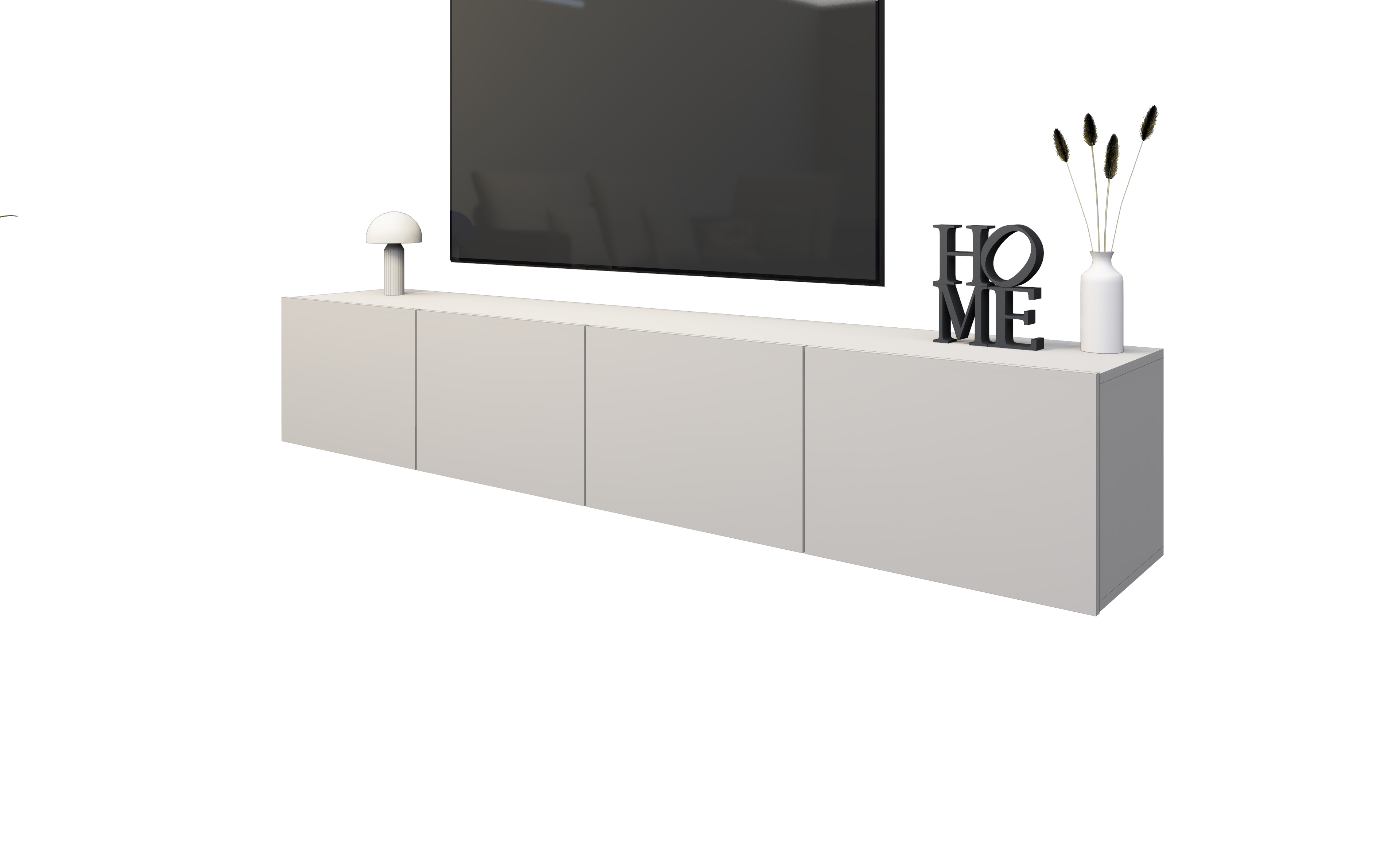 Lowboard Sophia 200 cm mit 4 Türen in Kaschmir