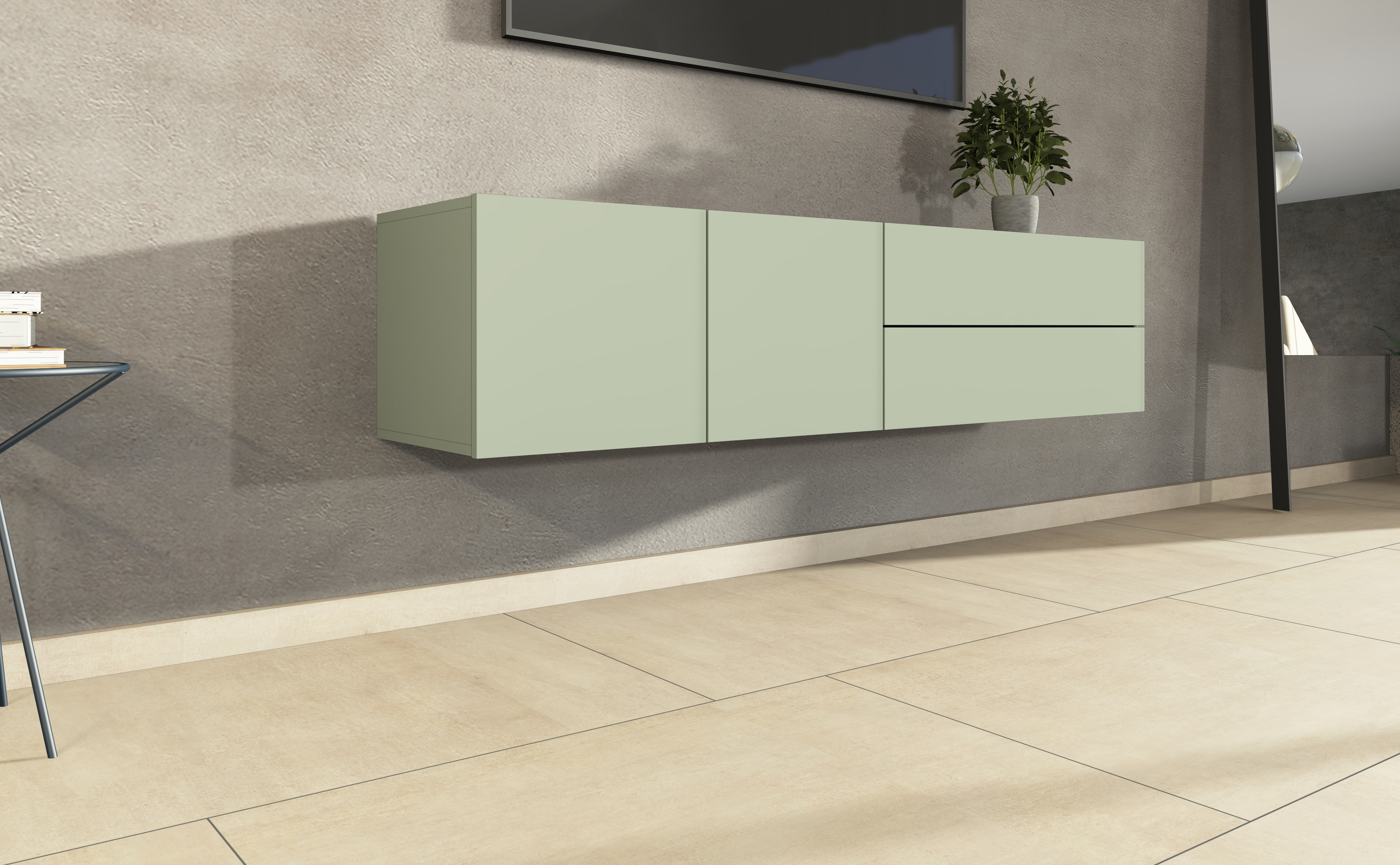 88973838_LB152_2T_2SK_salbei_02 Lowboard SOPHIA 152 cm 2 Türen Salbei