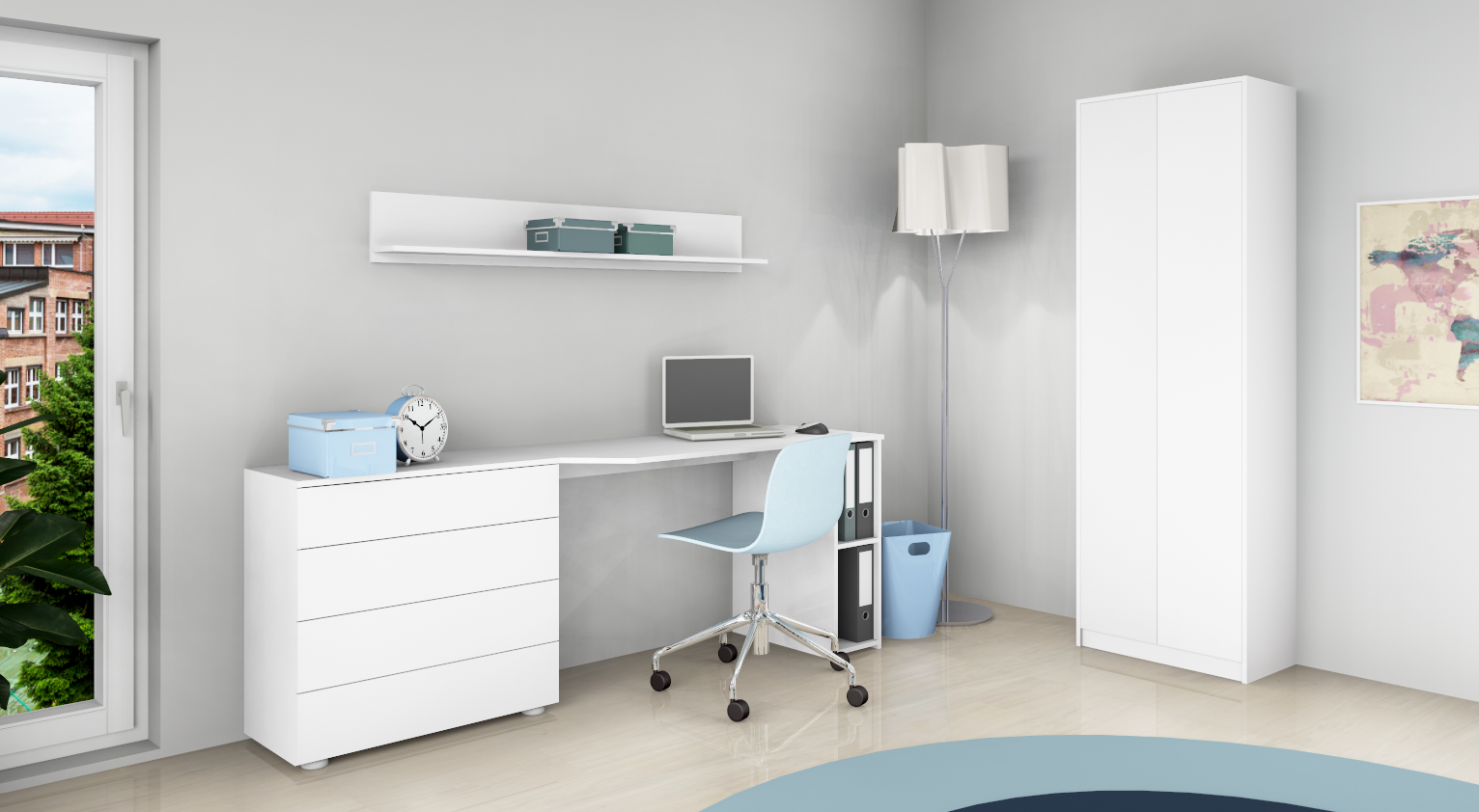Schreibtisch Weiß Matt "Wallis"