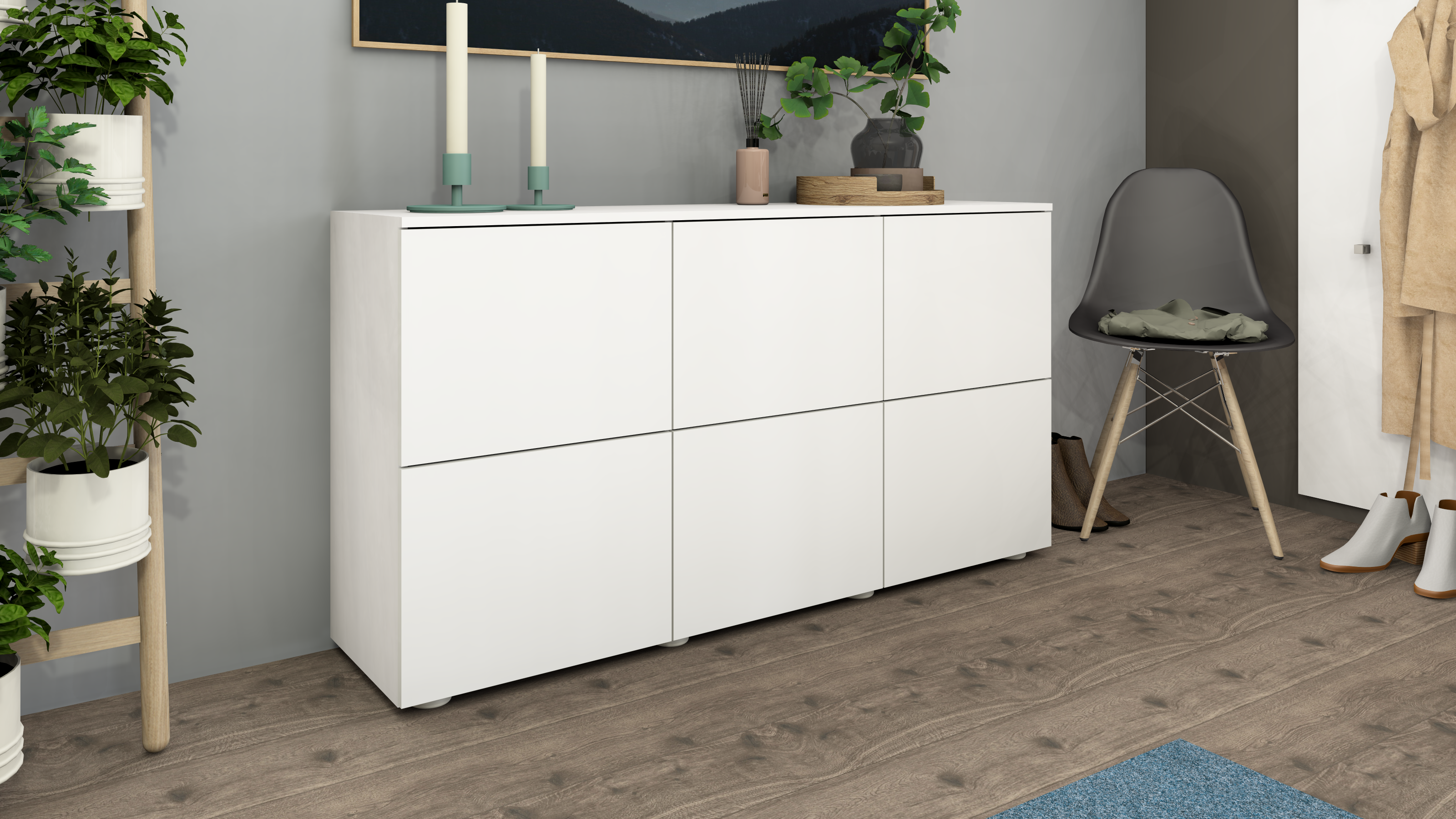 96044832_2n44Dspd4ANKZI Sideboard ROVA 139 cm 6 Türen weiß matt
