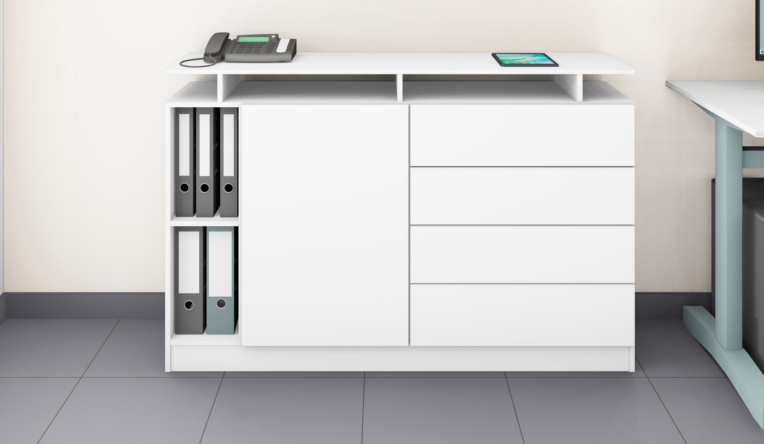 Wallis-SB135-weiss-matt-1 Sideboard Weiß "Wallis" 135 cm