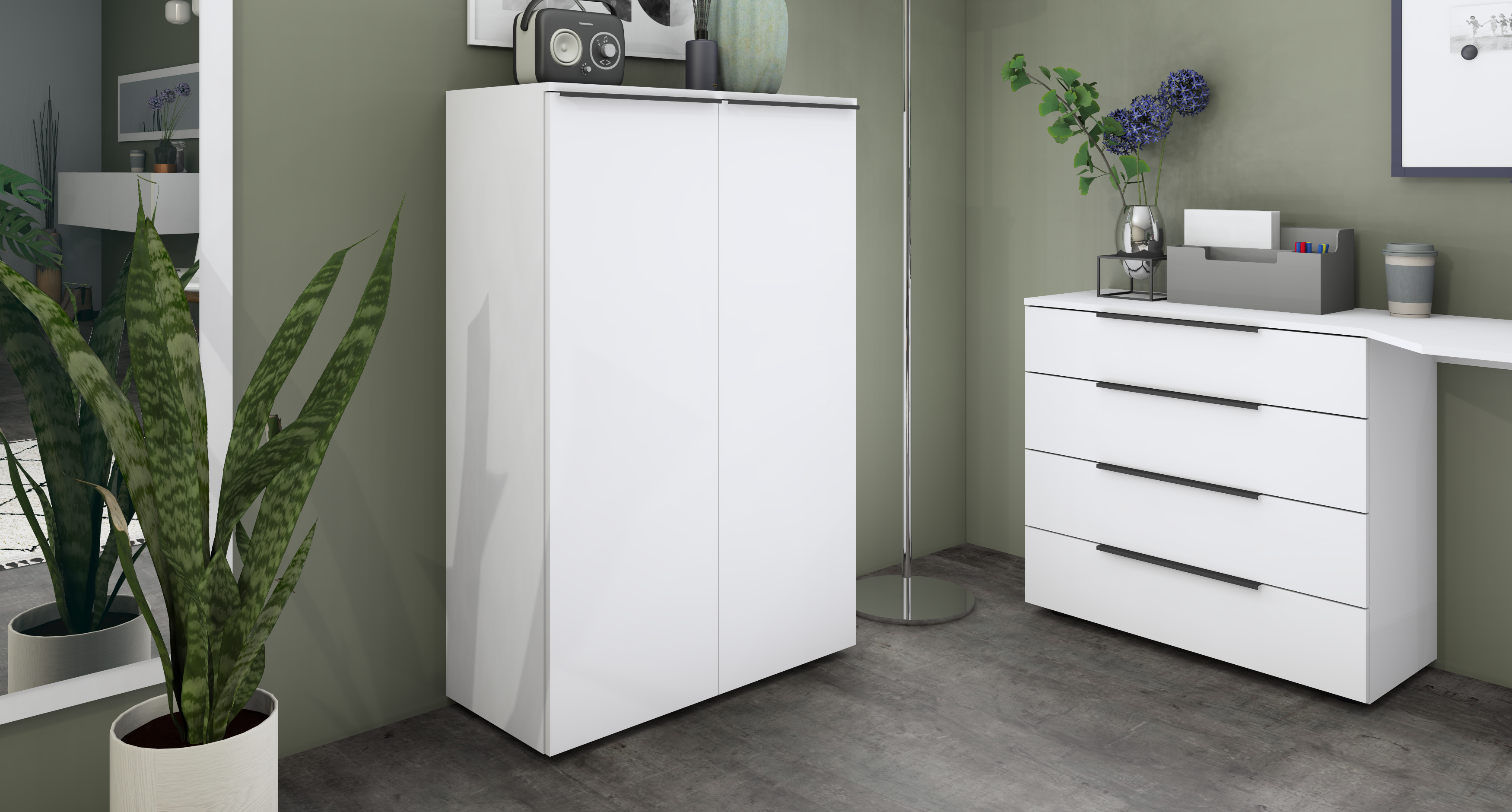 25278804_1 Aktenschrank Weiß Matt "Tom" 2-türig