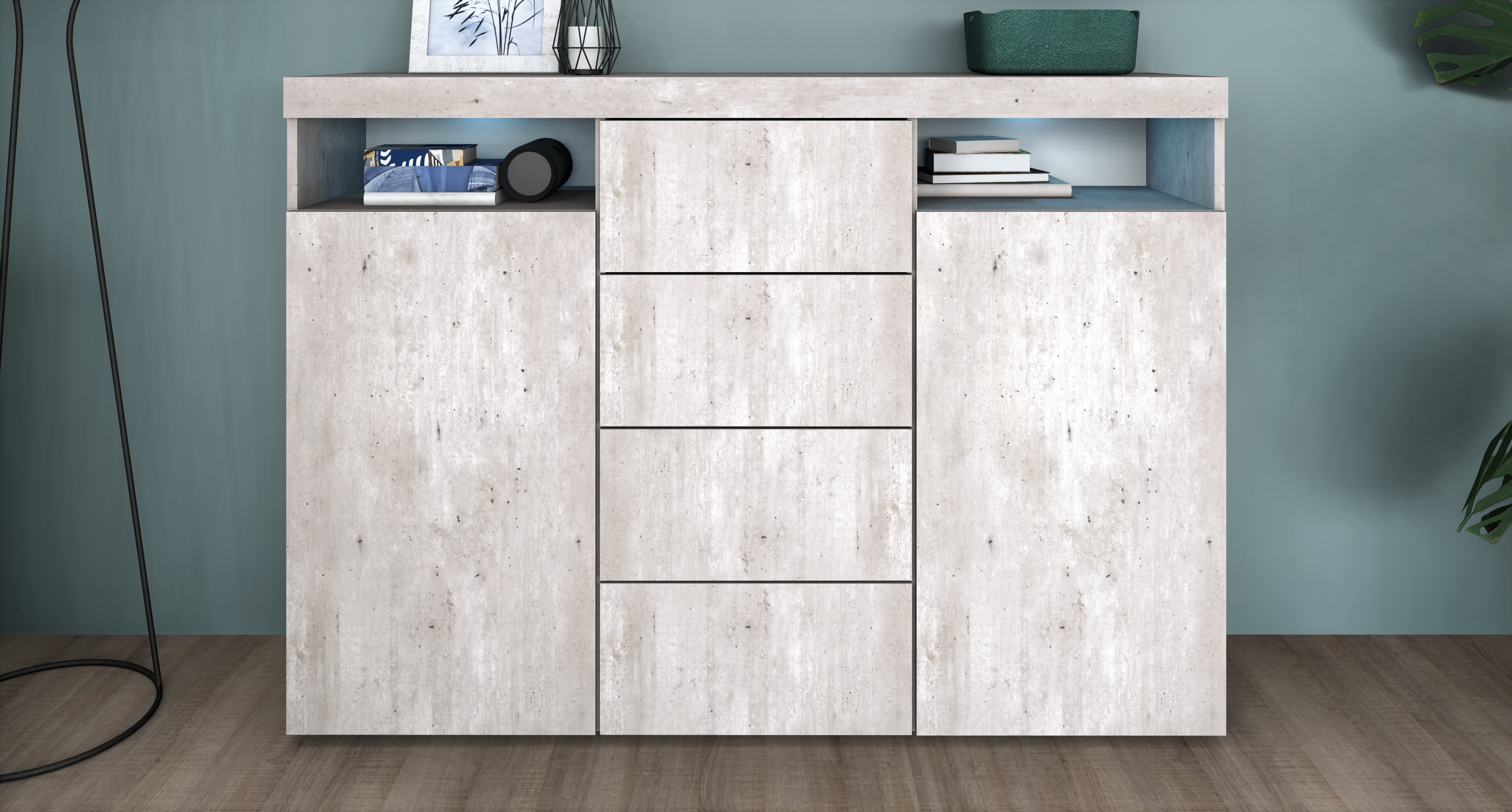 29484256_1 Highboard Beton-Optik "Kapstadt" 139 cm