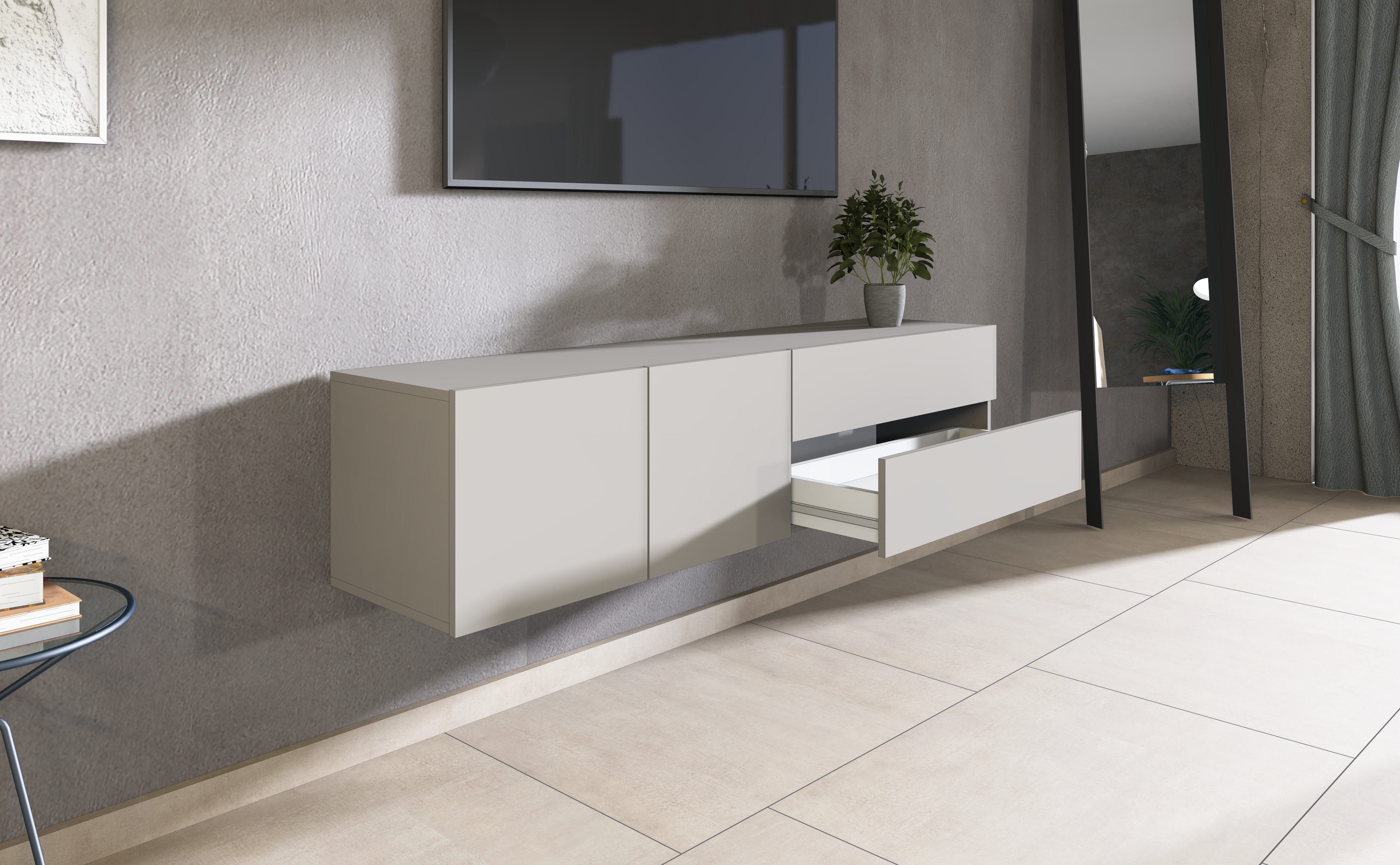 98993943_LB152_2T_2SK_kaschmir_05 Lowboard SOPHIA 152 cm 2-türig Kaschmir