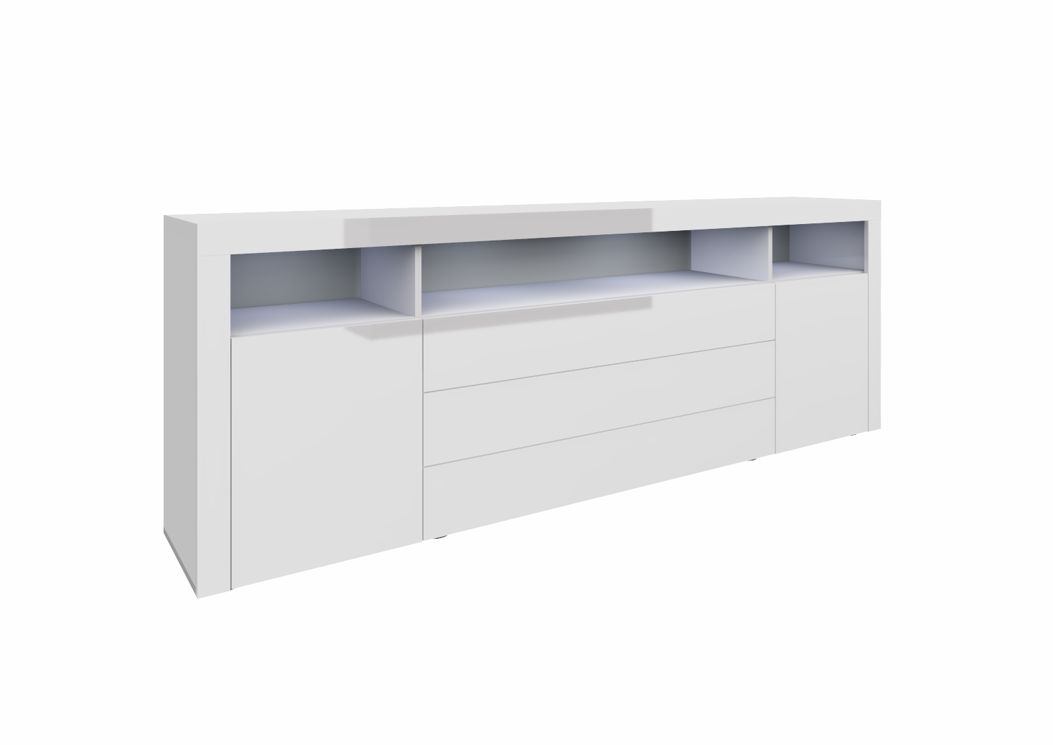 21_1EMaFu4TkAeWUB Sideboard Weiß Hochglanz 200 cm "Santa Fé"